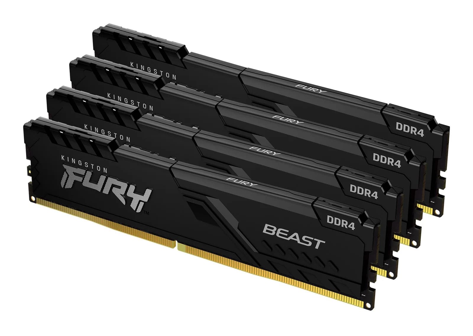 Kingston Technology FURY Beast 64GB 2666MT/s DDR4 CL16 DIMM (Kit of 4) 1Gx8 Black