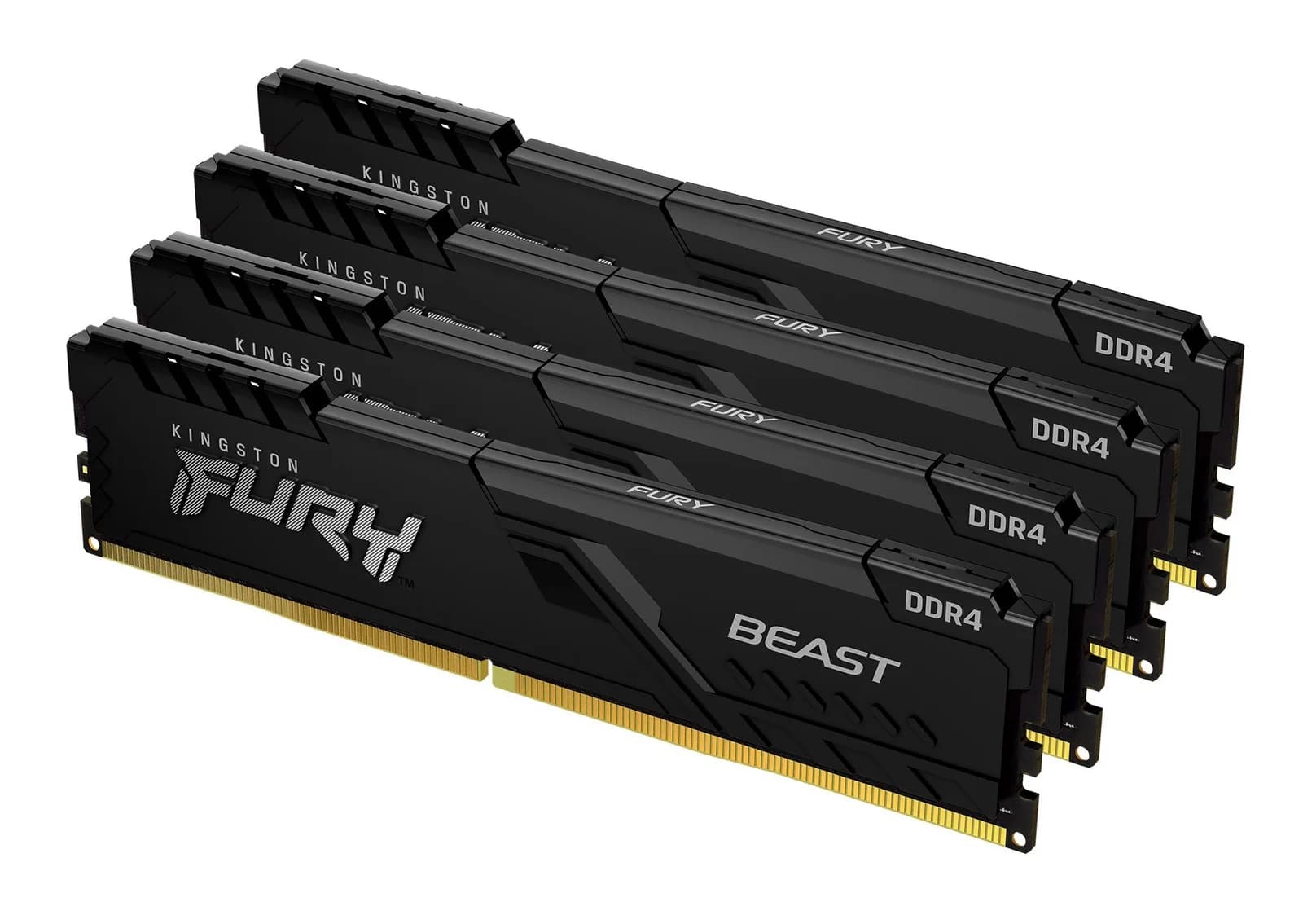 Kingston Technology FURY Beast 16GB 3200MT/s DDR4 CL16 DIMM (Kit of 4) Black