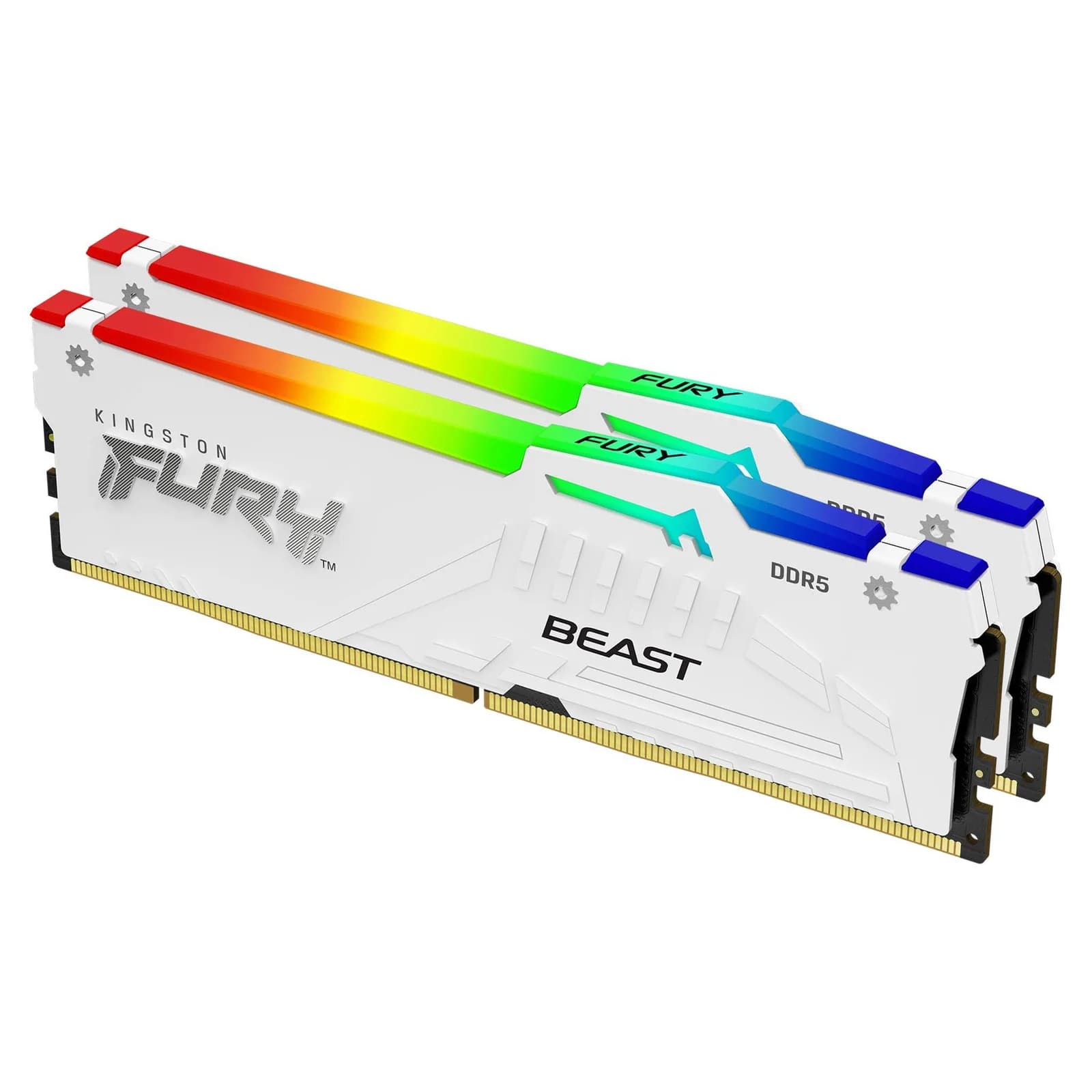 Kingston Technology FURY Beast 64GB 5200MT/s DDR5 CL36 DIMM (Kit of 2) White RGB EXPO