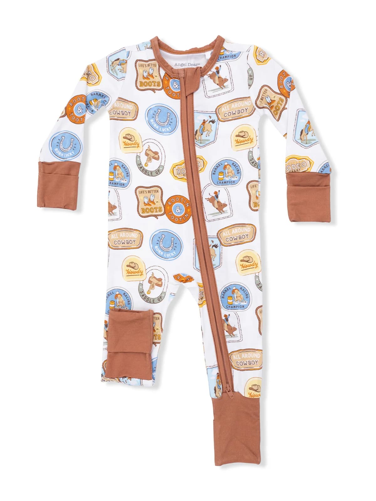 2-Way Zip Romper, Rodeo Patches by Angel Dear