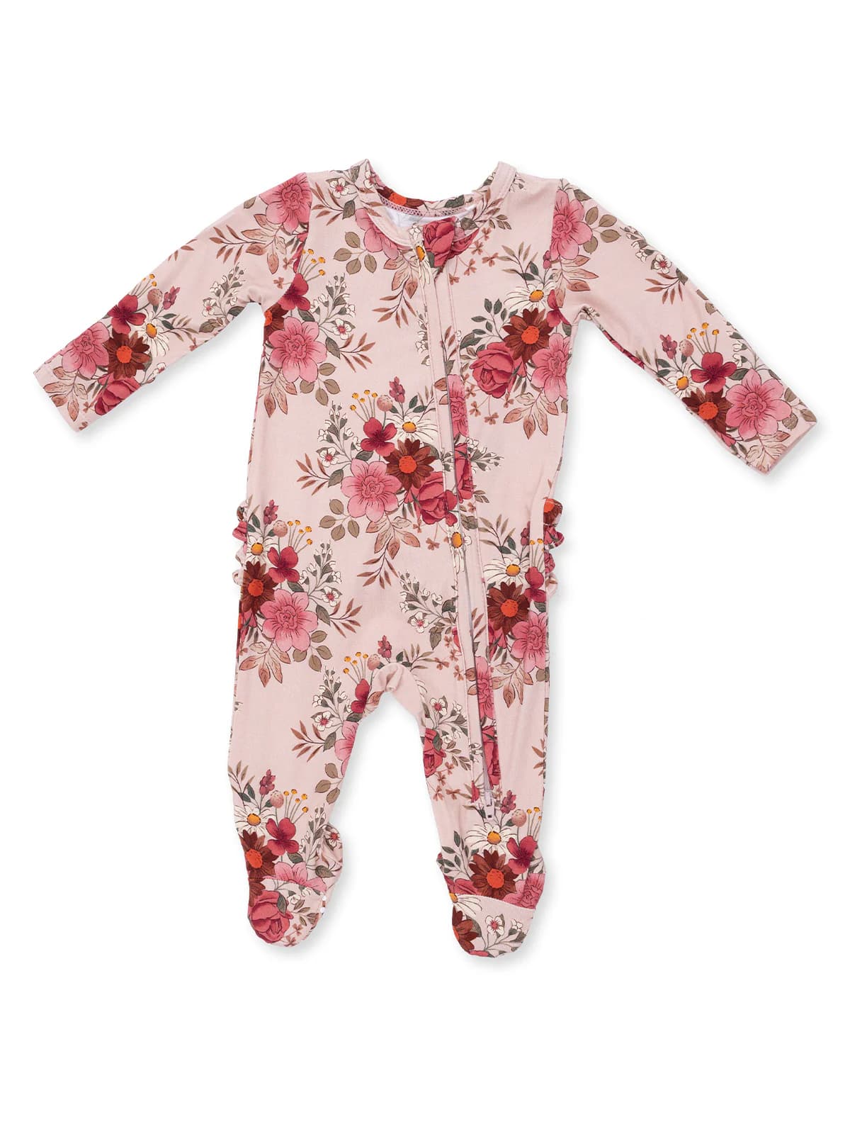 2-Way Zip Ruffle Footie, Sabrina Floral by Angel Dear