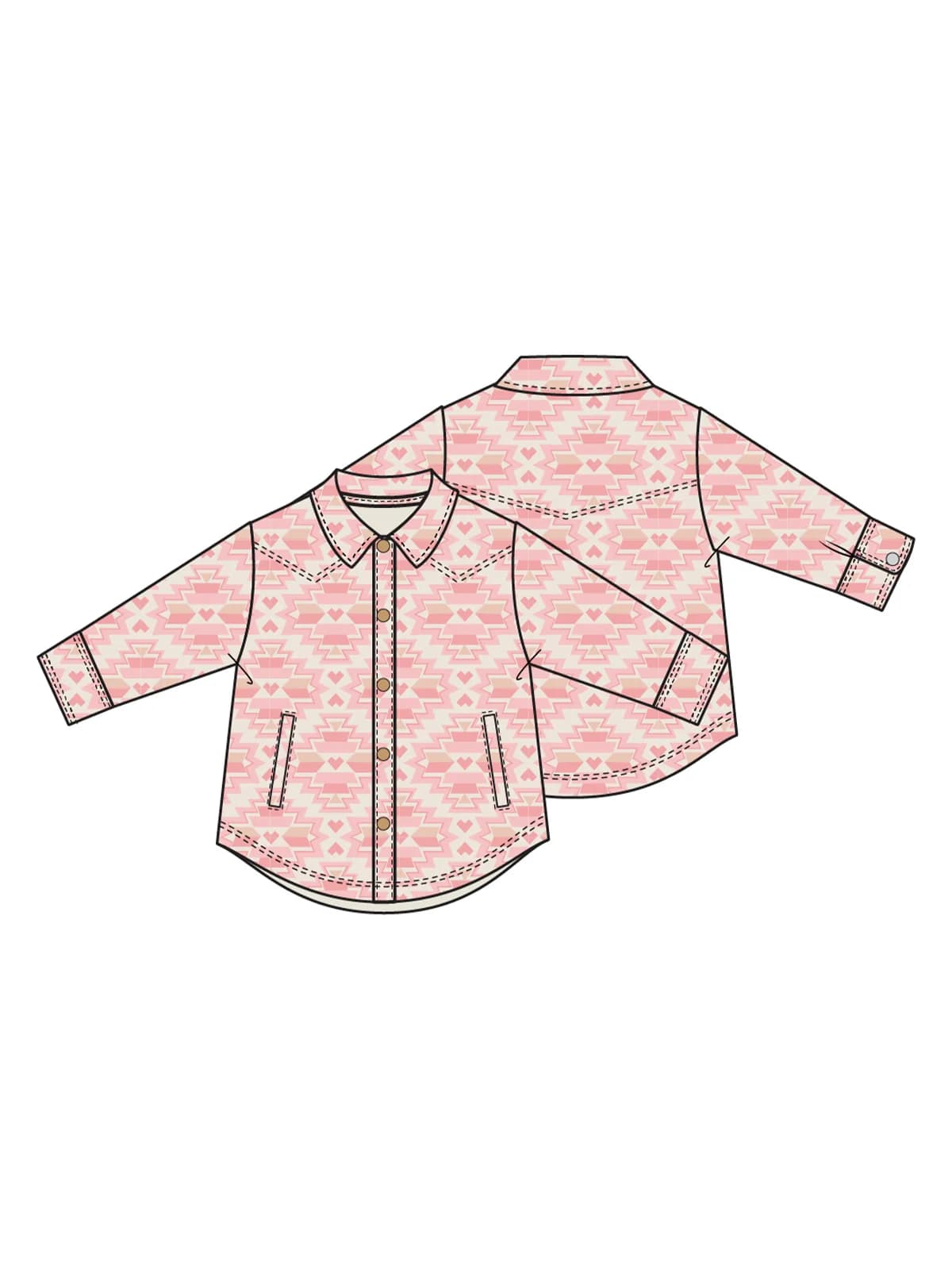 Fleece Shacket, Southwest Pink by Angel Dear
