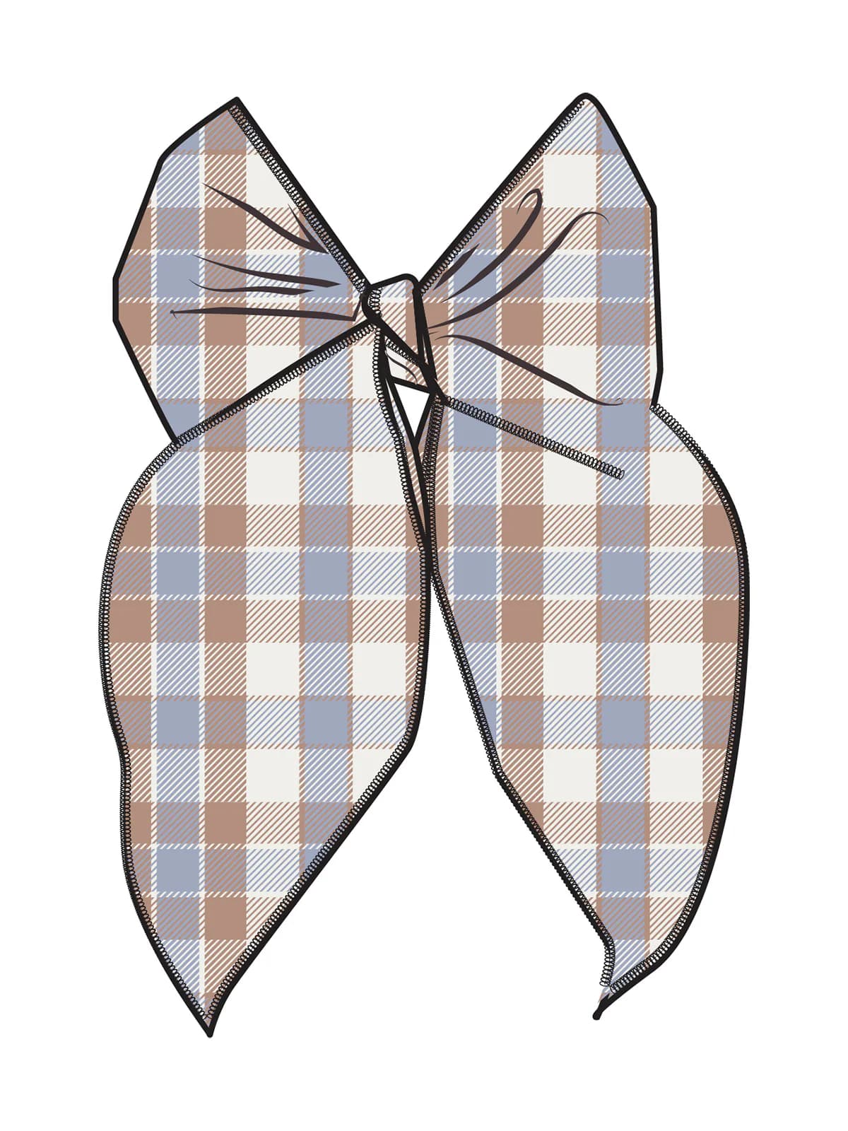 Large Bow Hair Clip, Western Plaid by Angel Dear