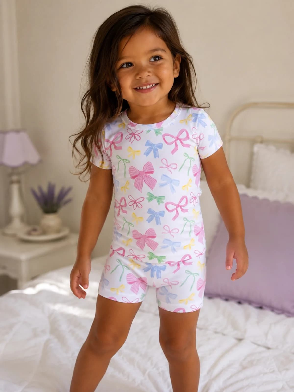 Short Loungewear Set, Sweet Bows by Angel Dear
