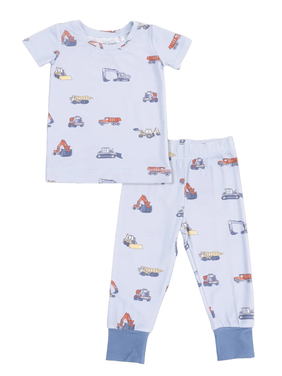 Short Sleeve Loungewear Set, Construction Vehicles by Angel Dear