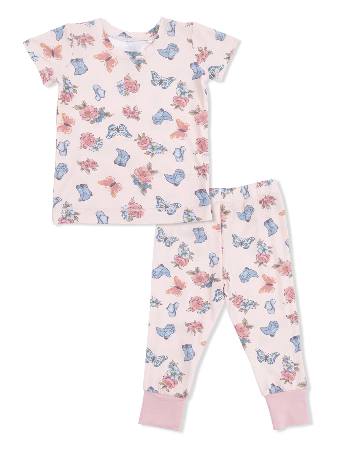 Short Sleeve Loungewear Set, Country Girl Boots by Angel Dear