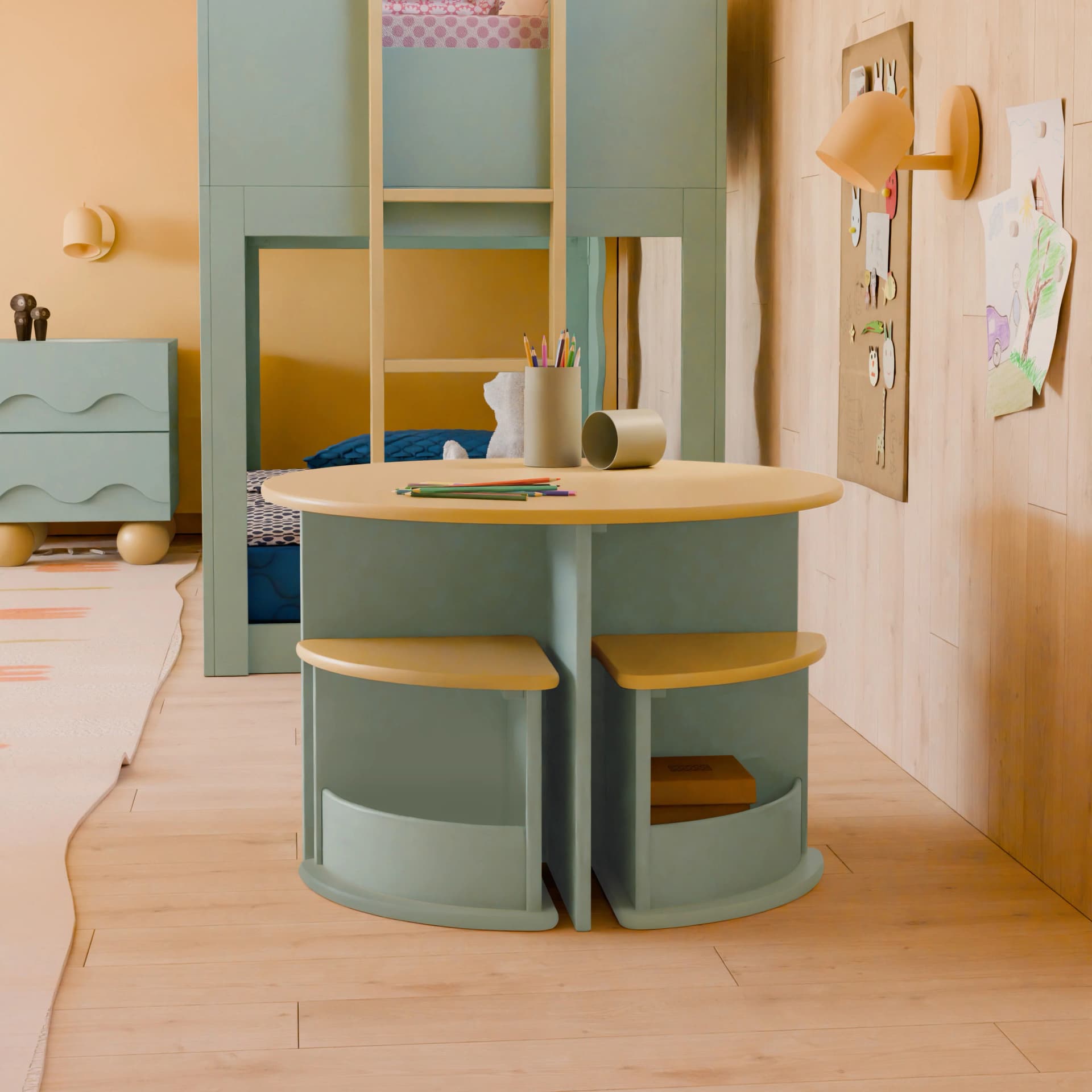 Nessa Nesting Play Table & Chair Set by Babyletto