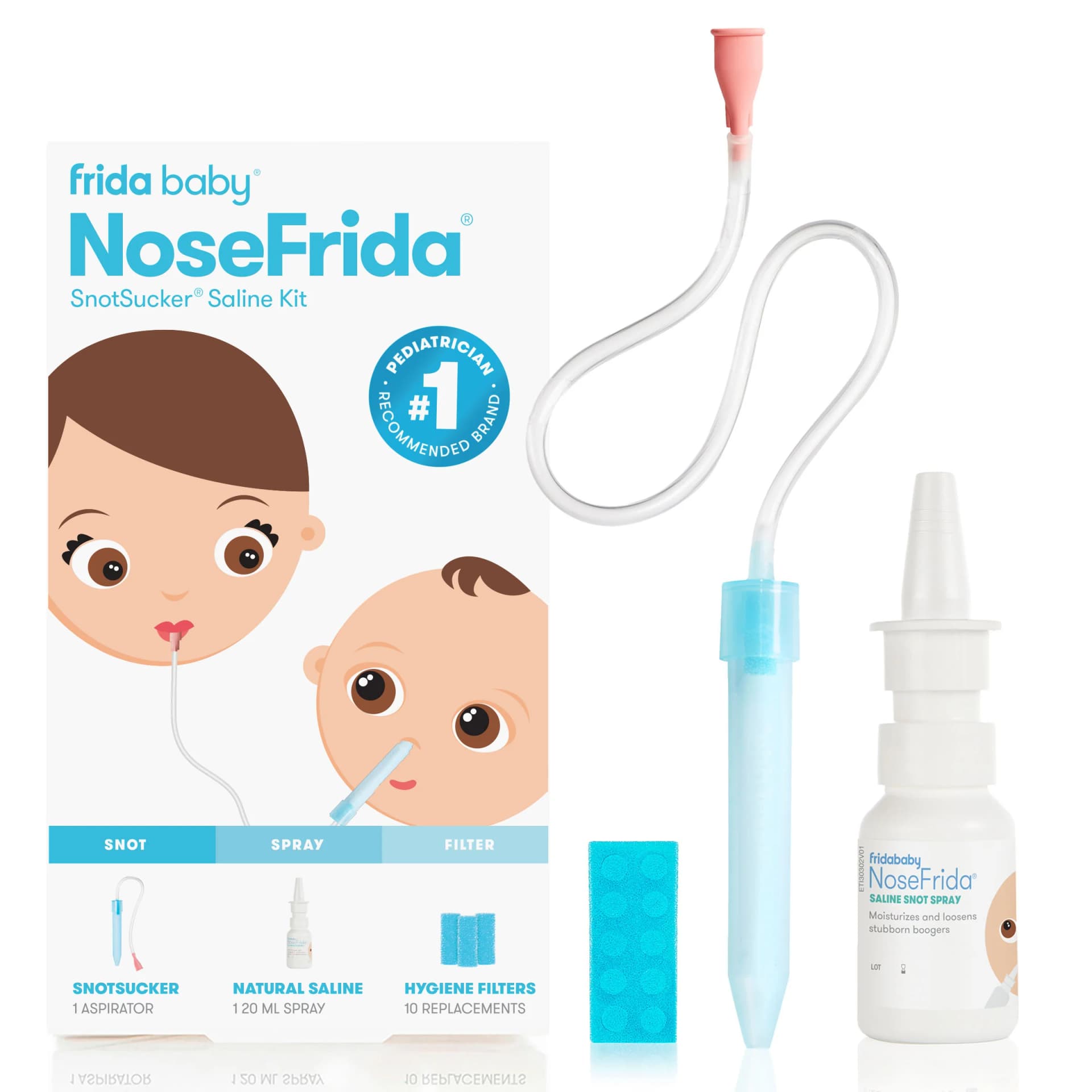 NoseFrida the SNOTSUCKER SALINE KIT by Frida | The Fuss Stops Here.