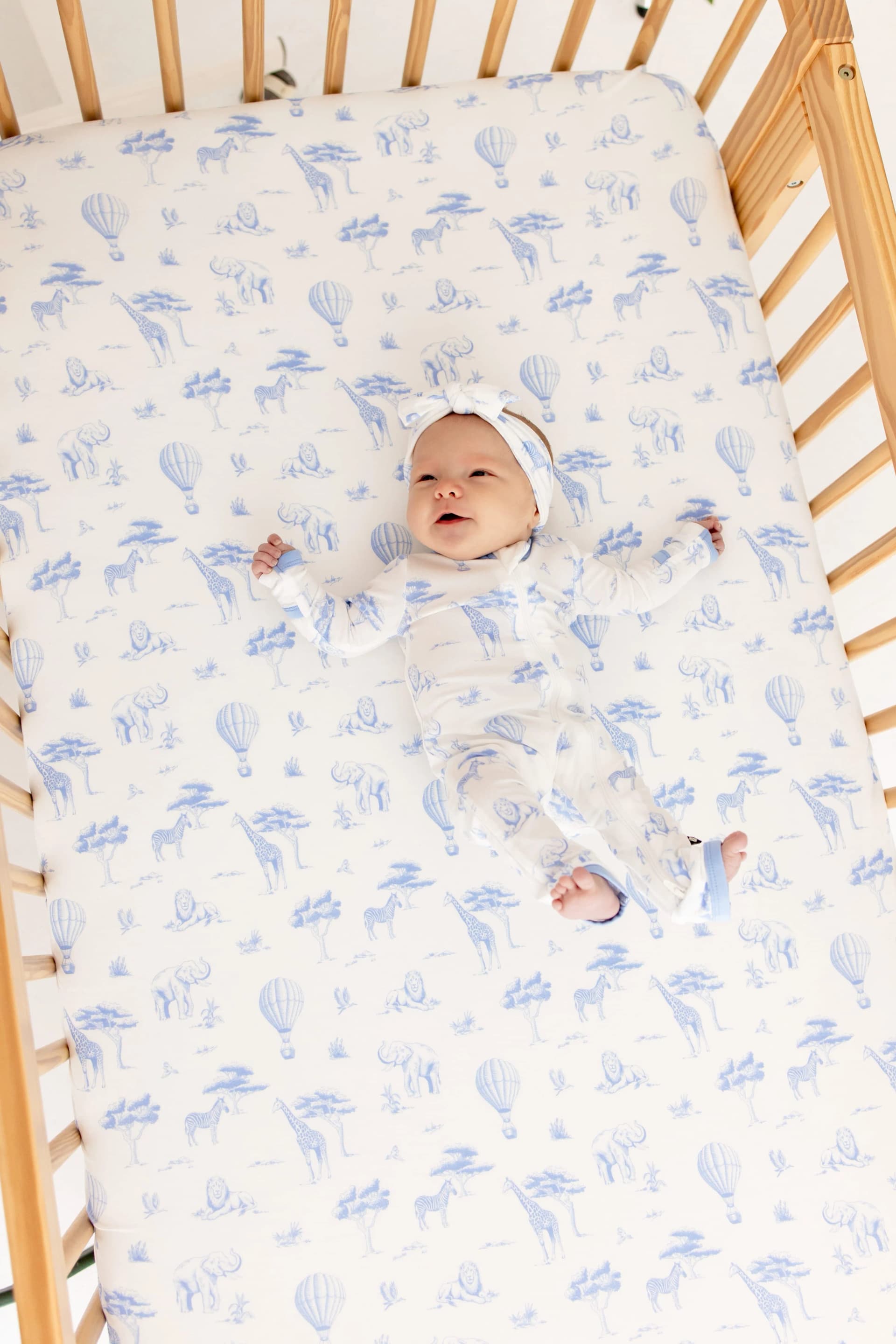Crib Sheet in Toile Safari by Kyte Baby