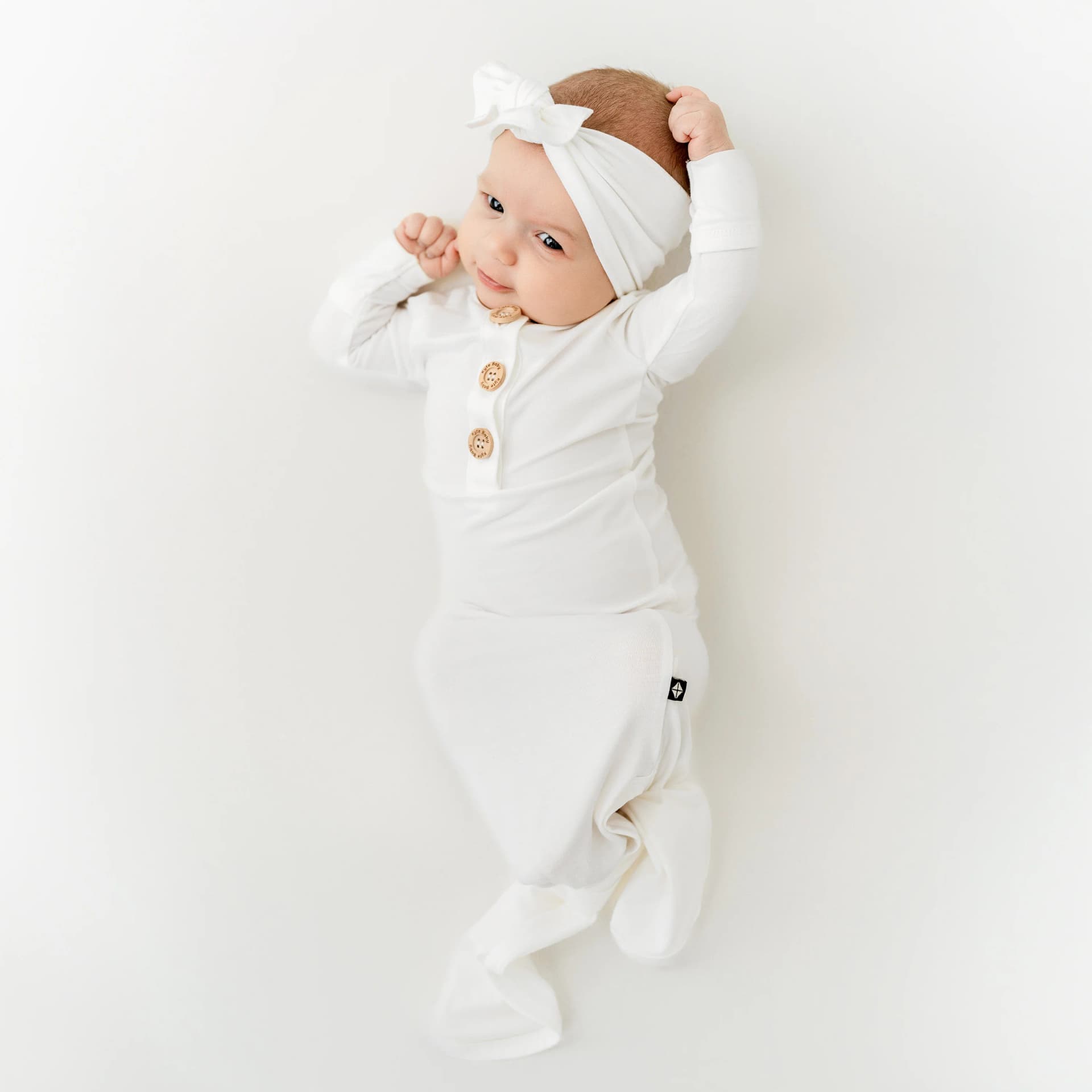 Knotted Gown with Bow Set in Cloud by Kyte Baby