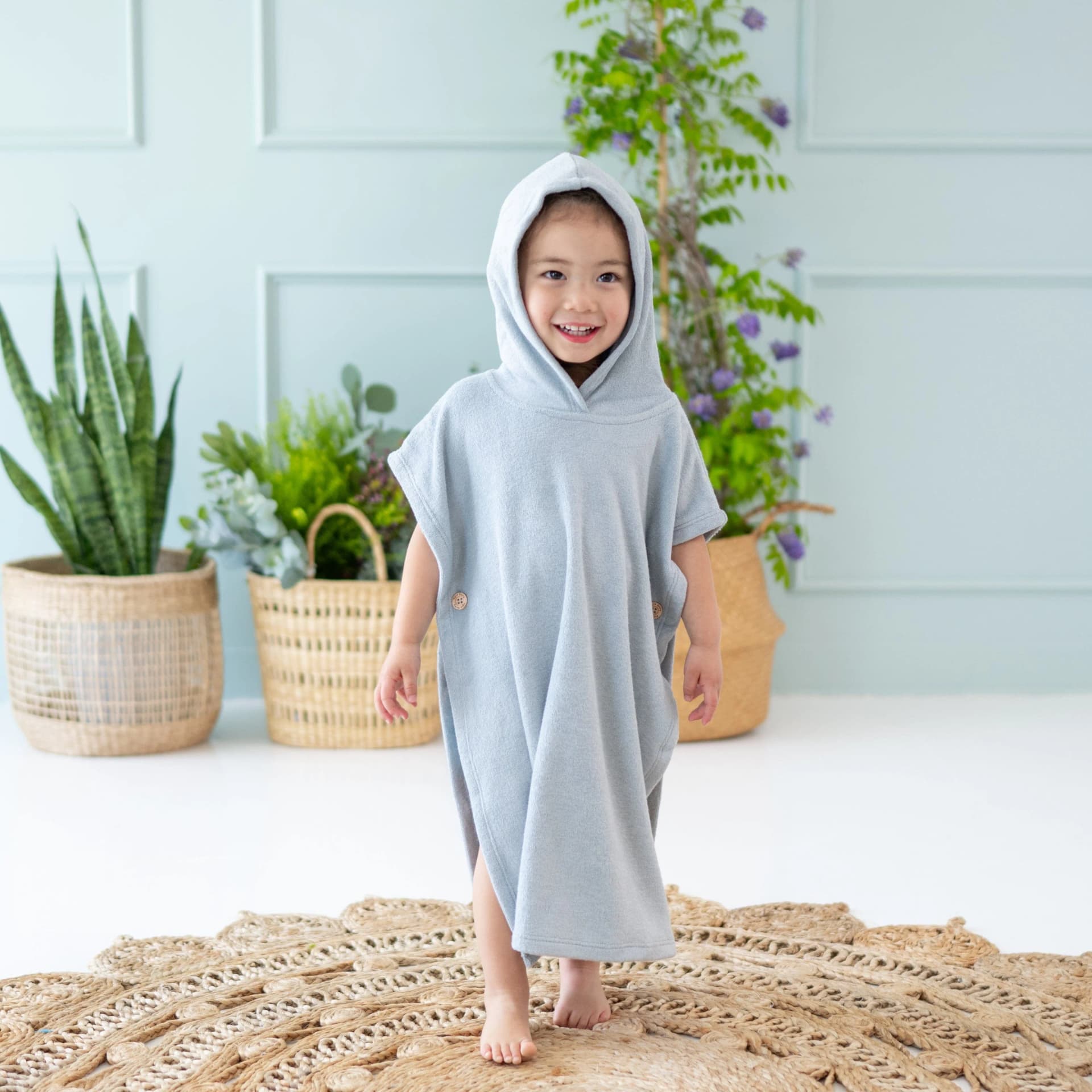 Swim Poncho in Fog by Kyte Baby