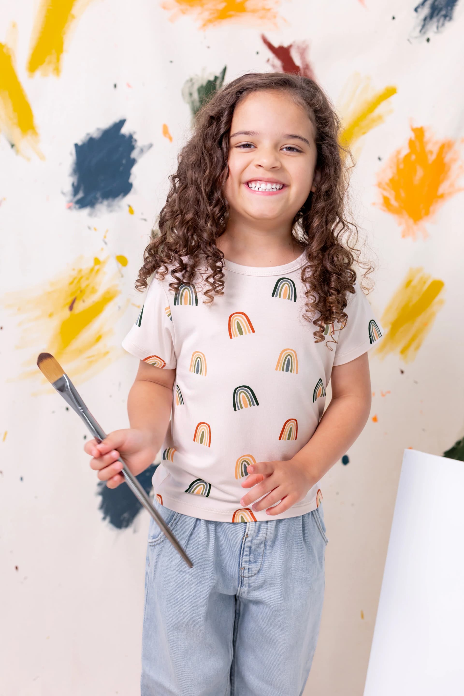 Toddler Basic Tee in Retro Rainbow by Kyte Baby