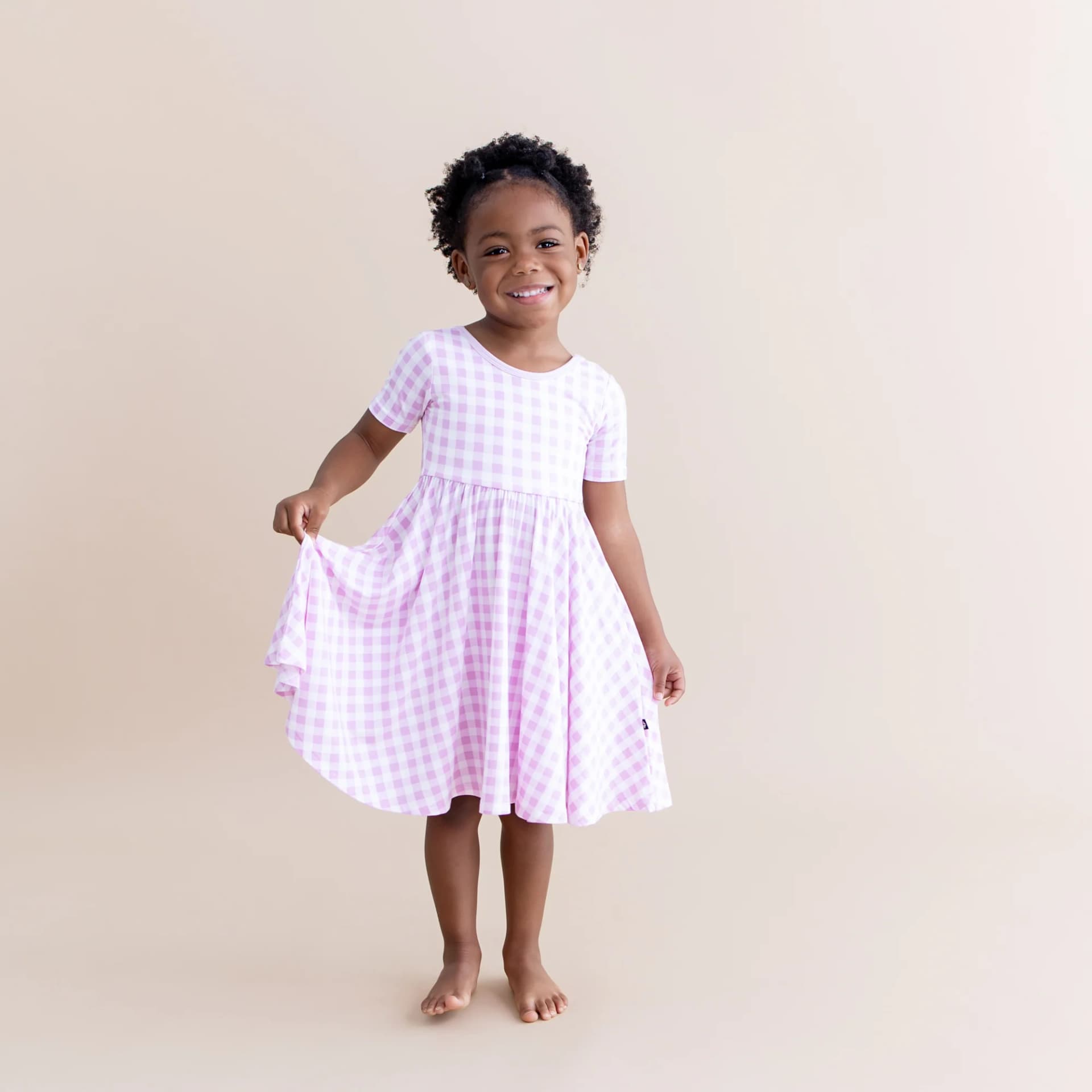 Twirl Dress in Gingham Thistle by Kyte Baby