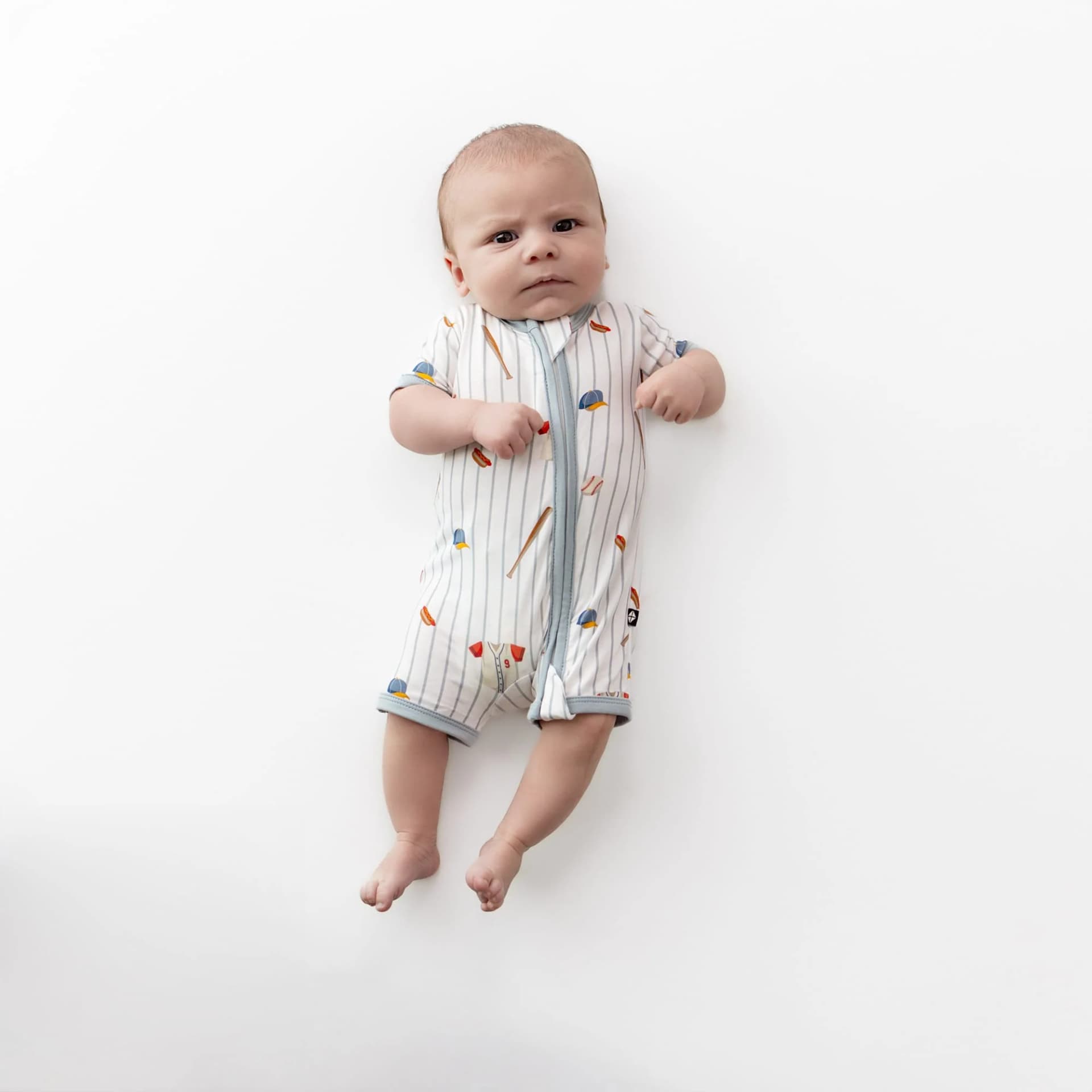 Zipper Shortall Romper in Home Run by Kyte Baby