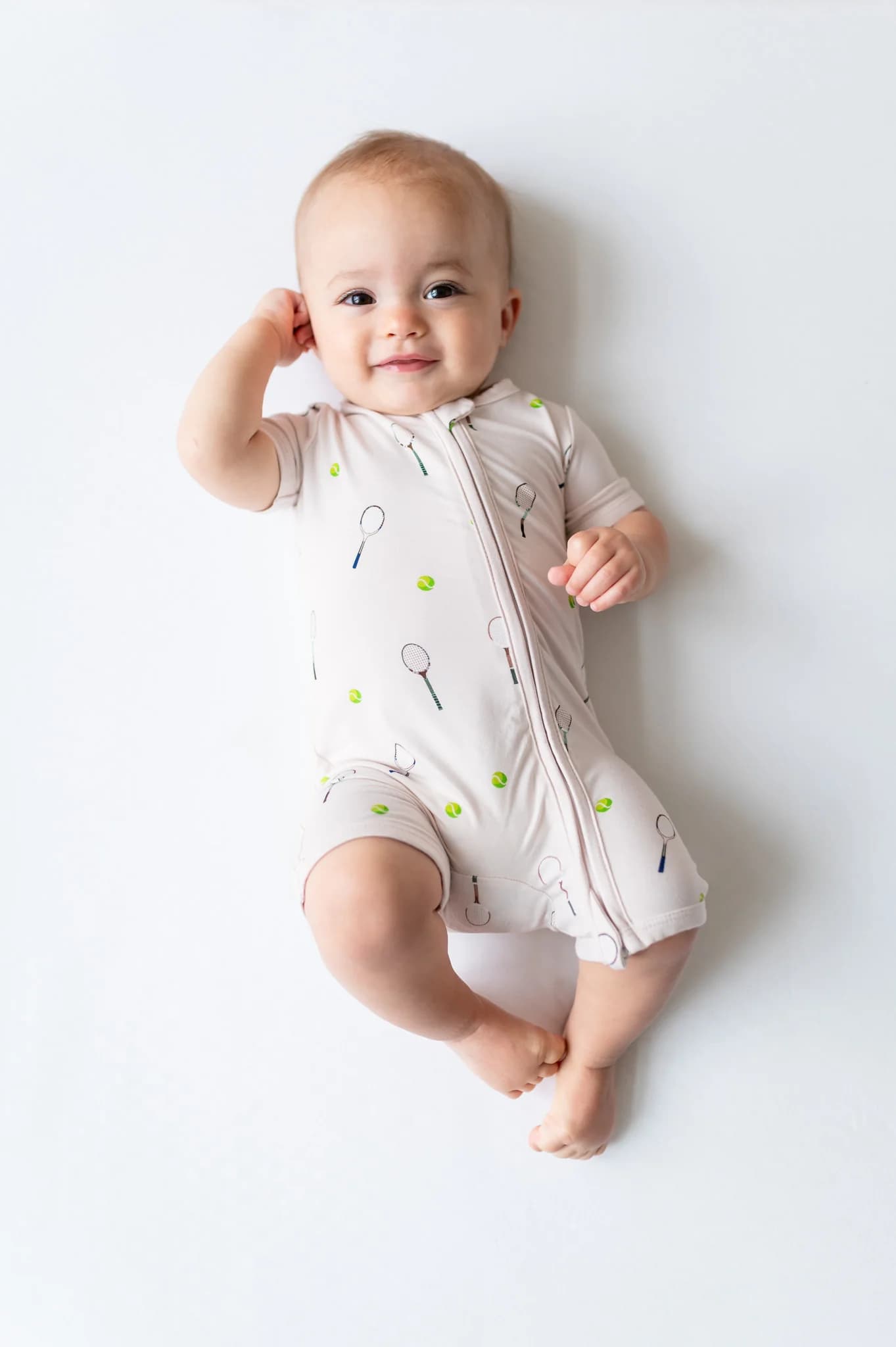 Zipper Shortall Romper in Tennis by Kyte Baby