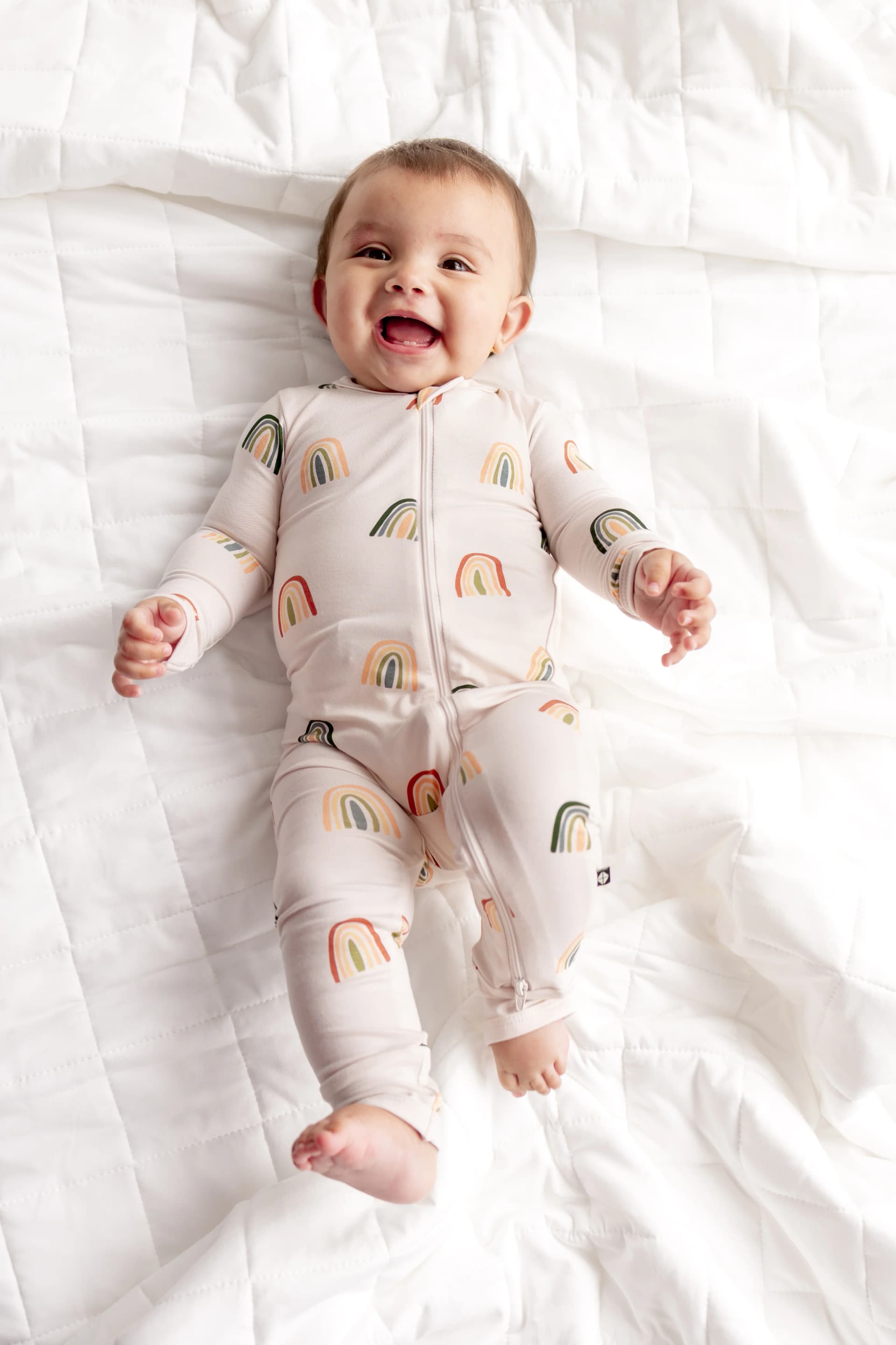 Zippered Romper in Retro Rainbow by Kyte Baby