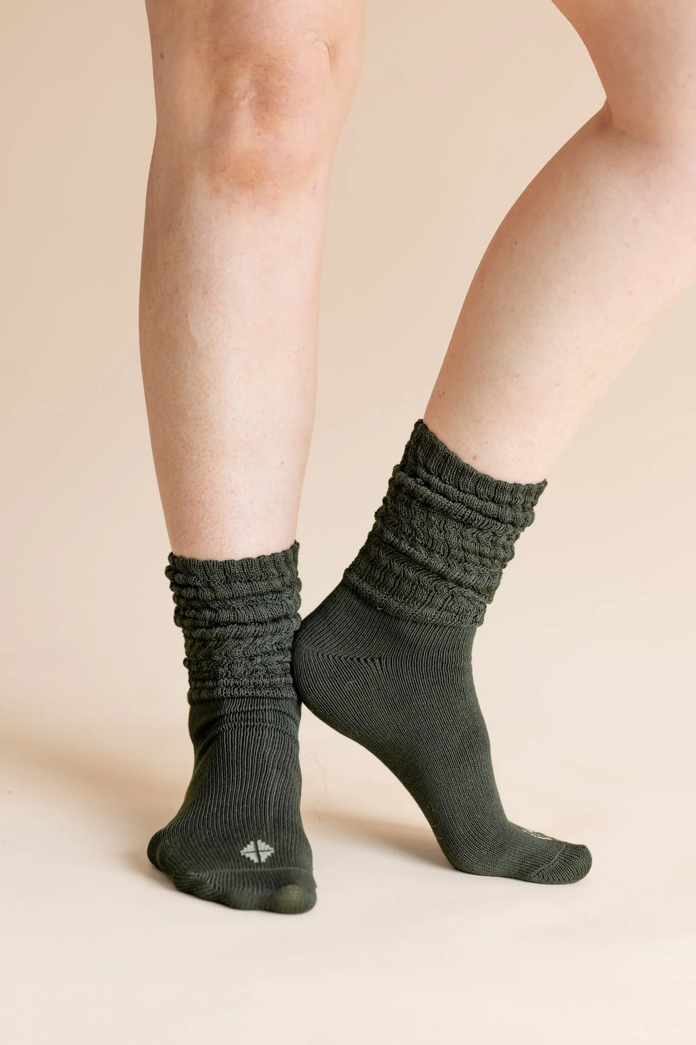 Adult Scrunch Socks in Fir by Kyte Living
