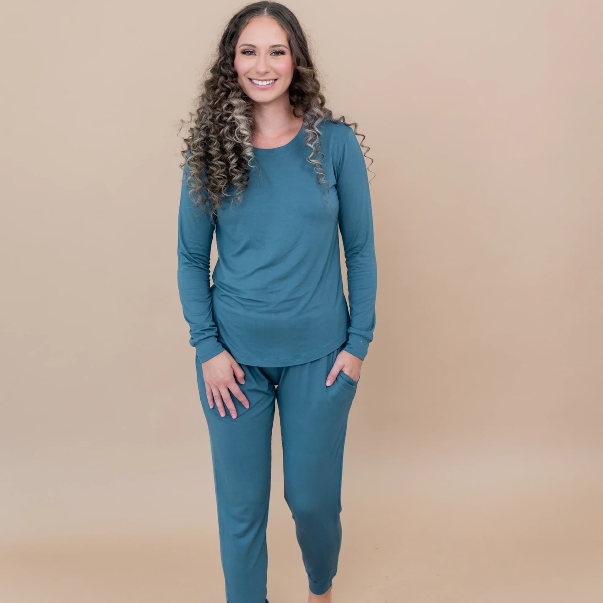 Women's Jogger Pajama Set in Atlantic by Kyte Living