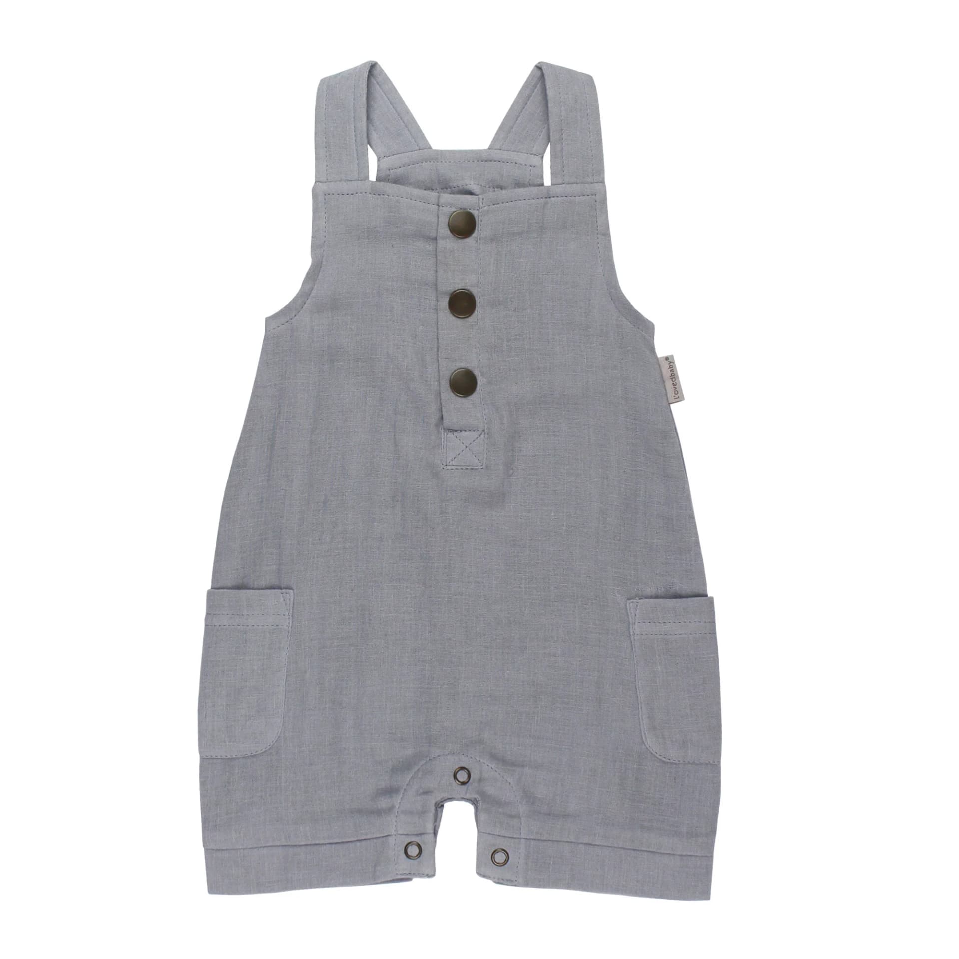 Blueberry | Organic Cuffed Muslin Overall by L'Ovedbaby