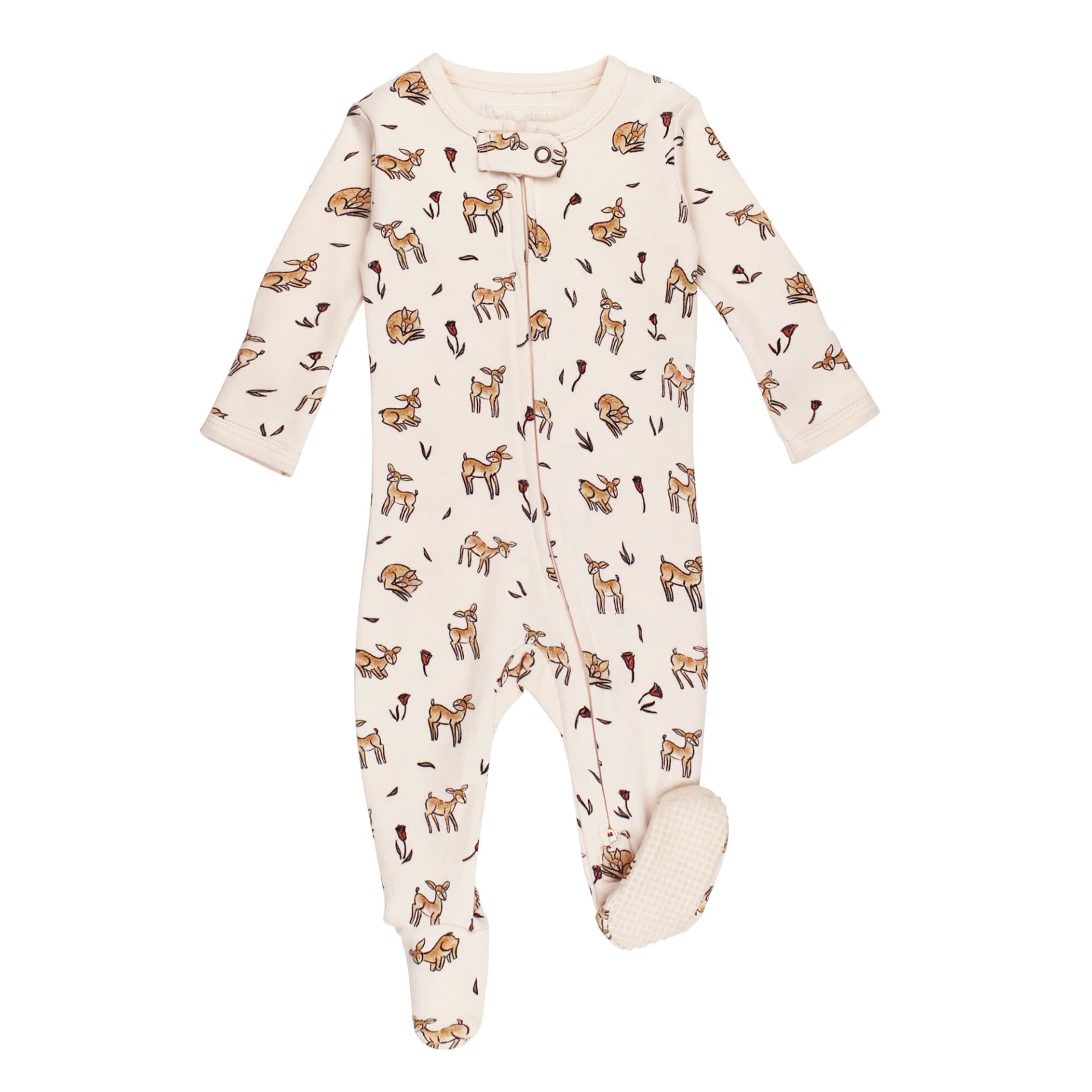 Doe-a-Deer | Organic Zipper Footie by L'Ovedbaby