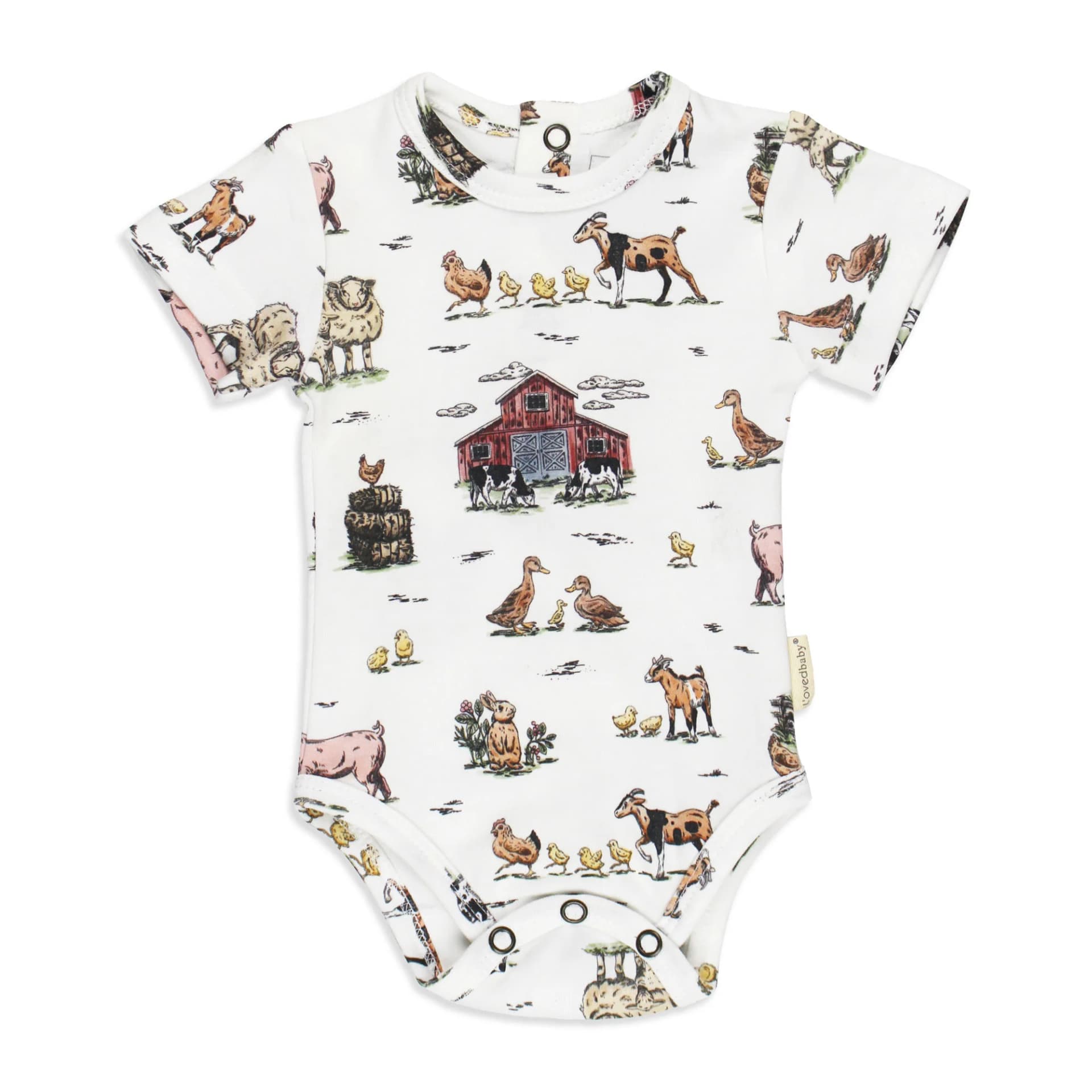 Farm Friends | Organic Short-Sleeve Bodysuit by L'Ovedbaby