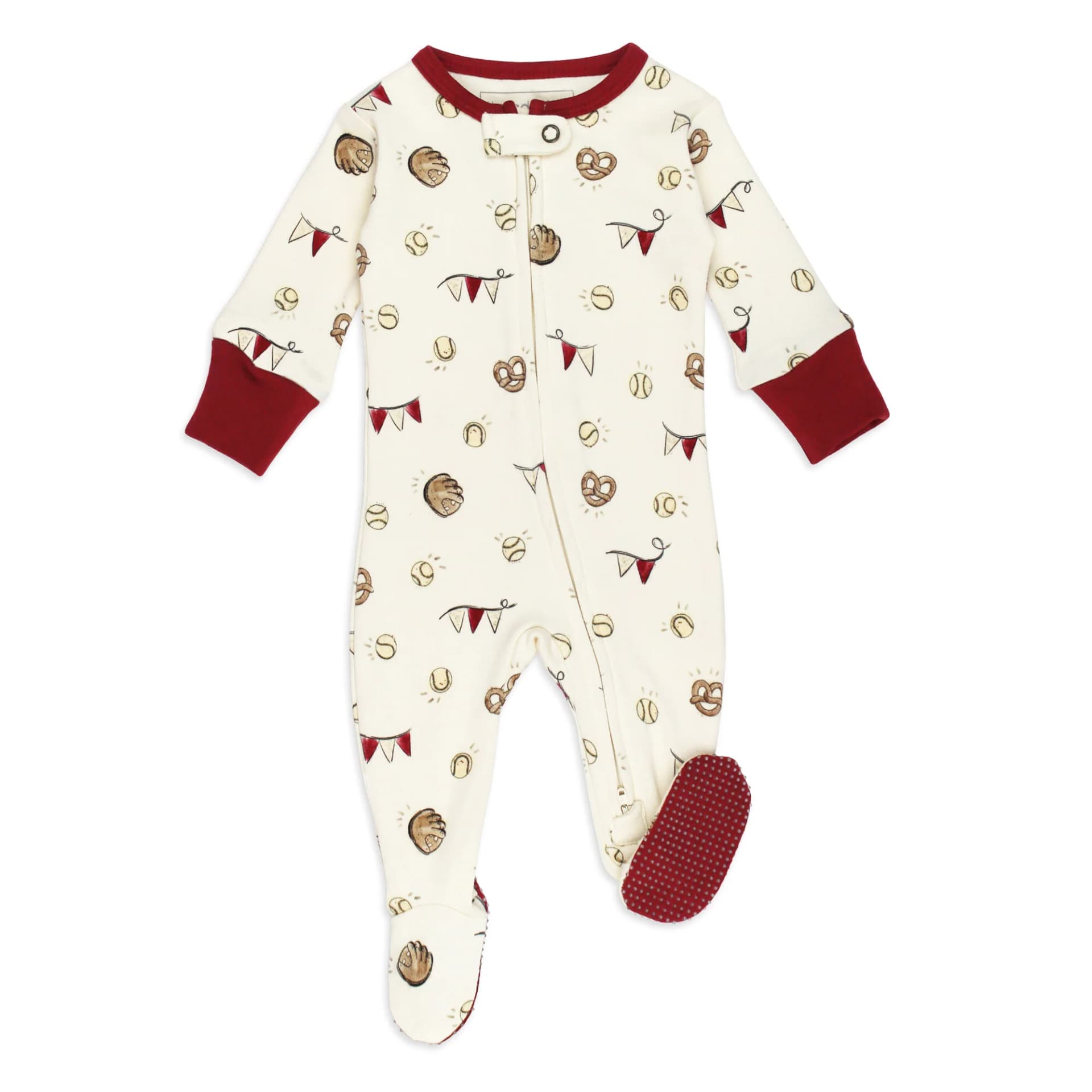 Game Day | Organic Cuffed Zipper Footie by L'Ovedbaby