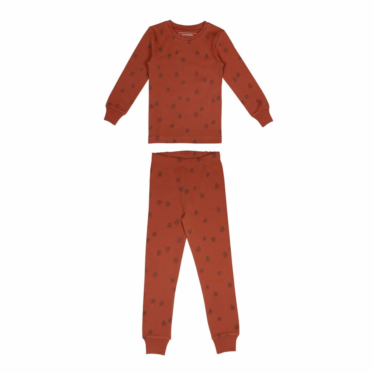 Kids' Organic L-Sleeve PJ Set in Cinnamon Pinecone by L'Ovedbaby