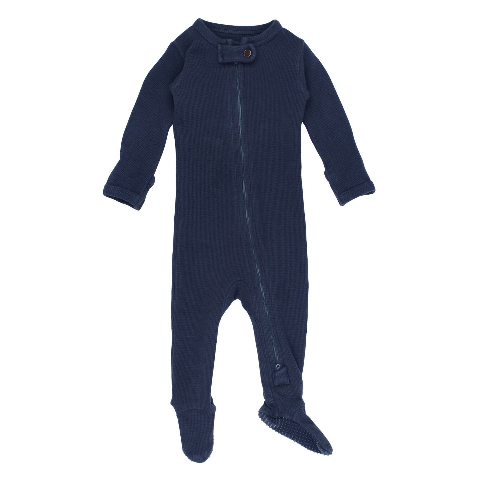 Midnight | Organic Thermal Zipper Footie by L'Ovedbaby