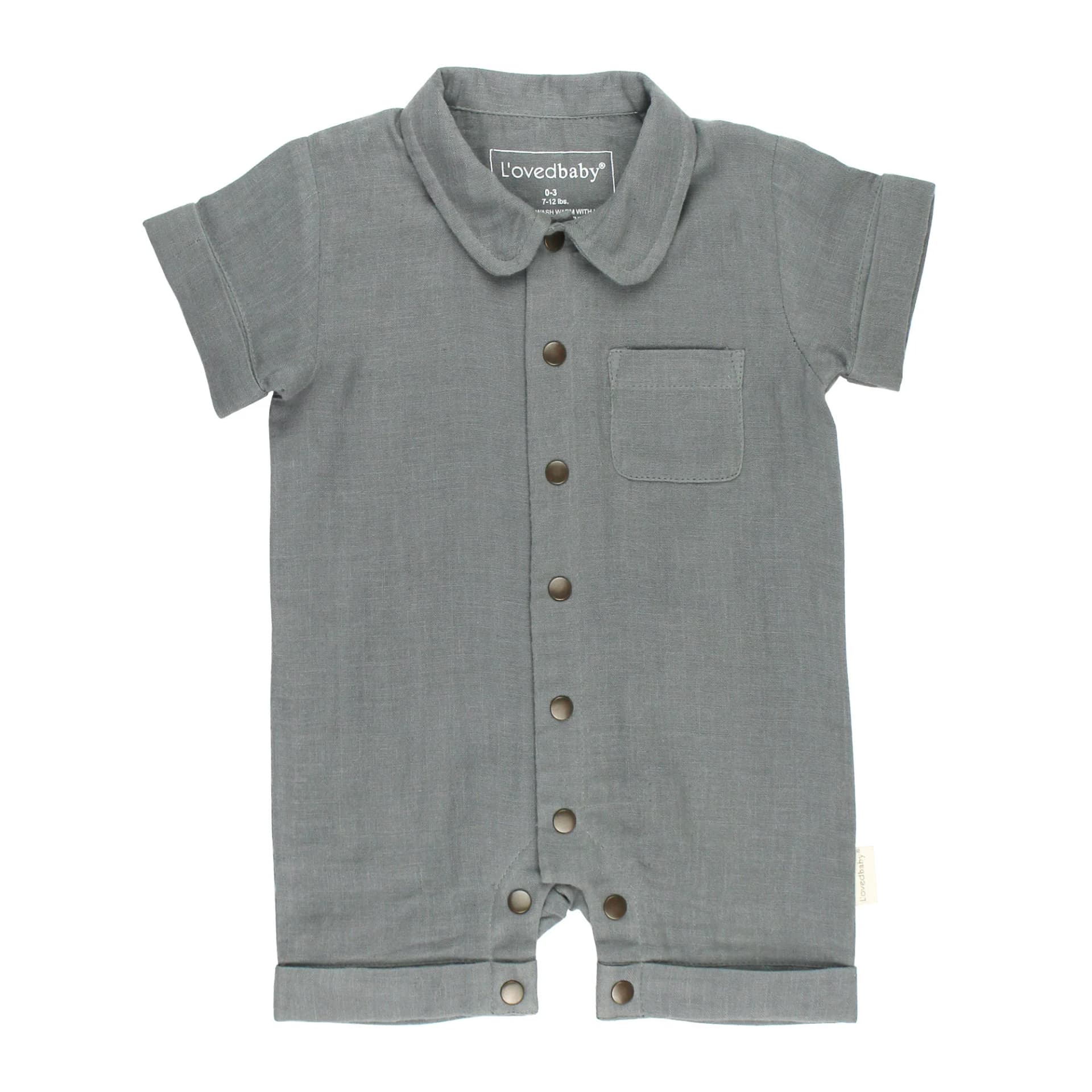 Moonstone | Organic Muslin S/Sleeve Coverall by L'Ovedbaby