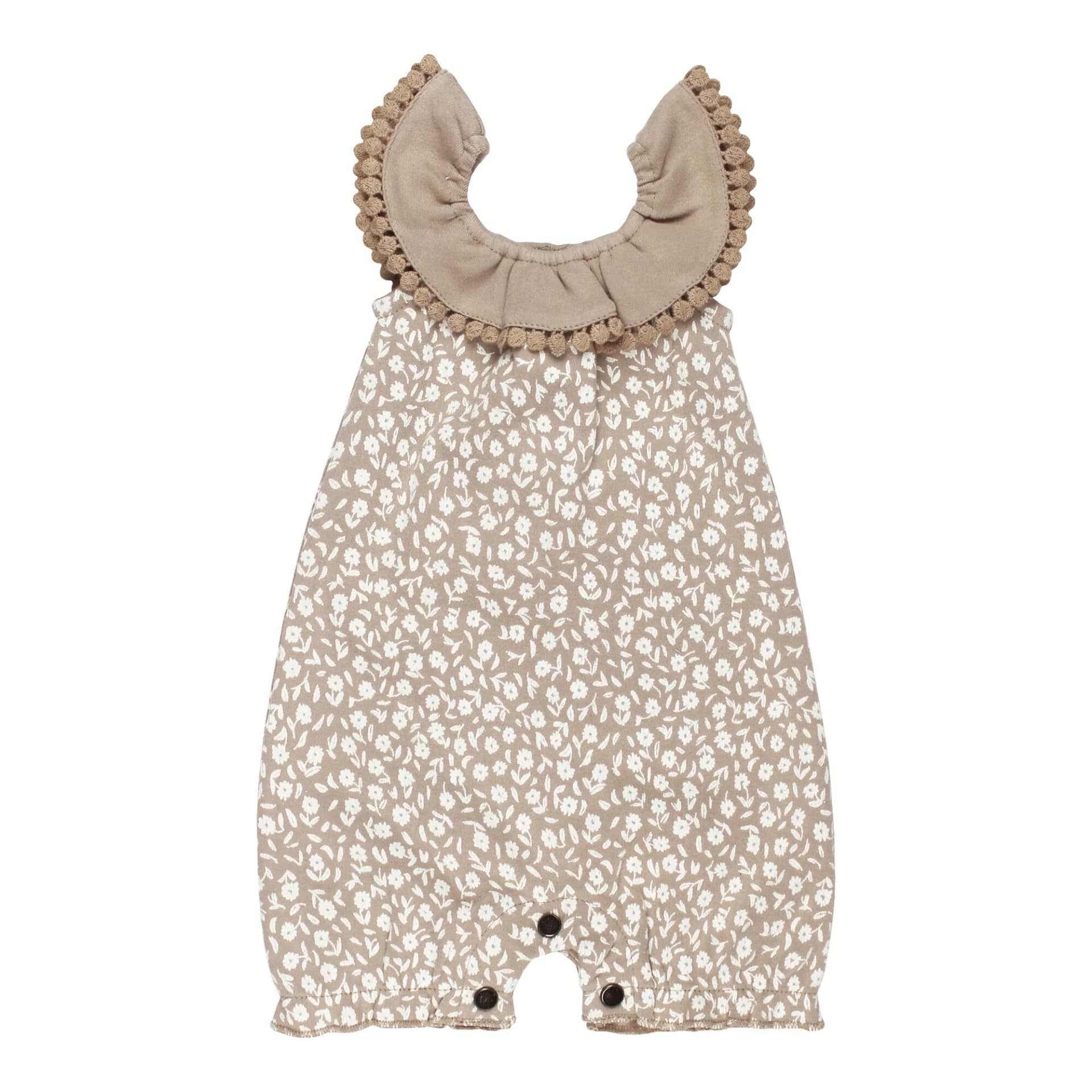Oatmeal Ditsy Floral | Organic Bubble Romper by L'Ovedbaby