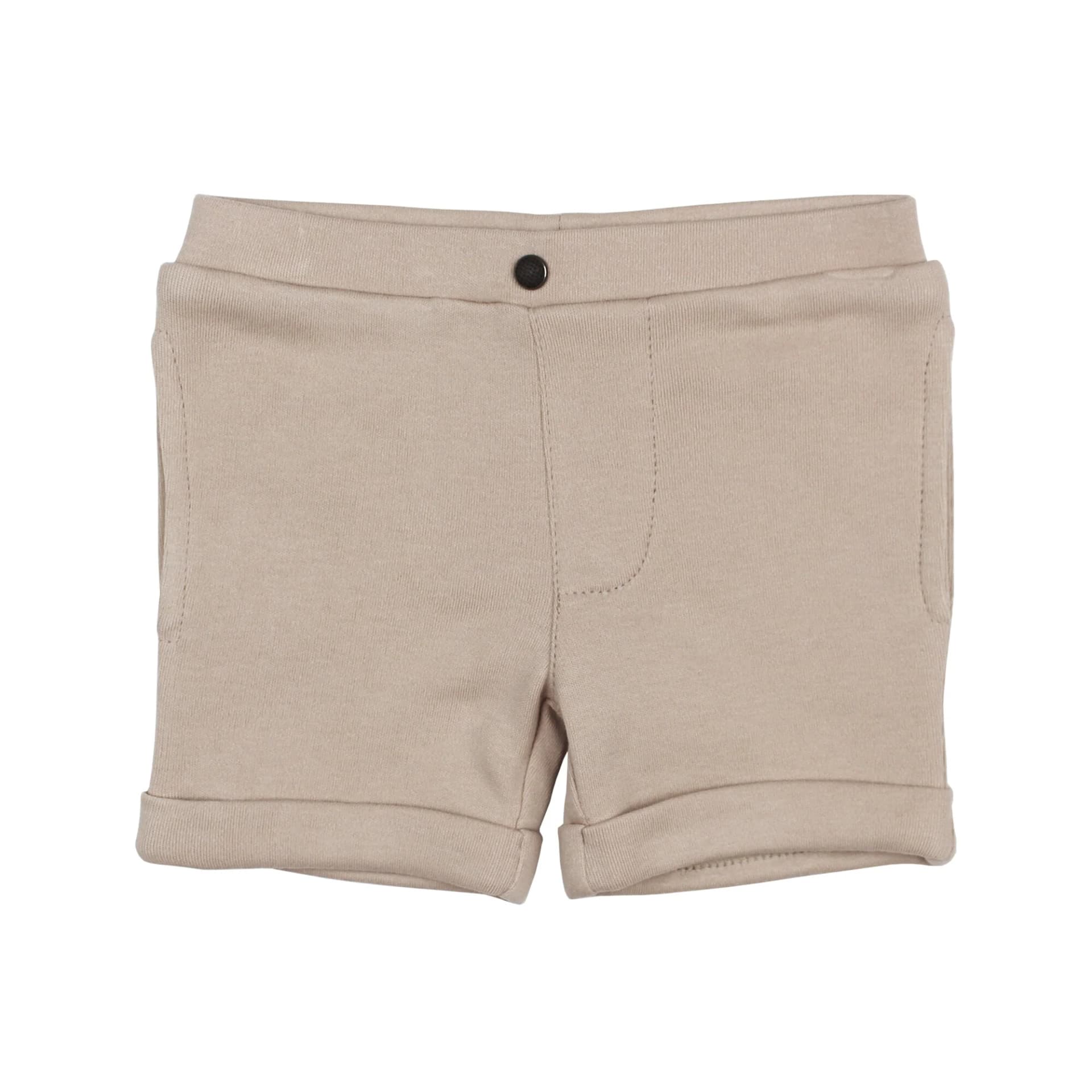 Oatmeal | Kids' Organic Cuffed Shorts by L'Ovedbaby