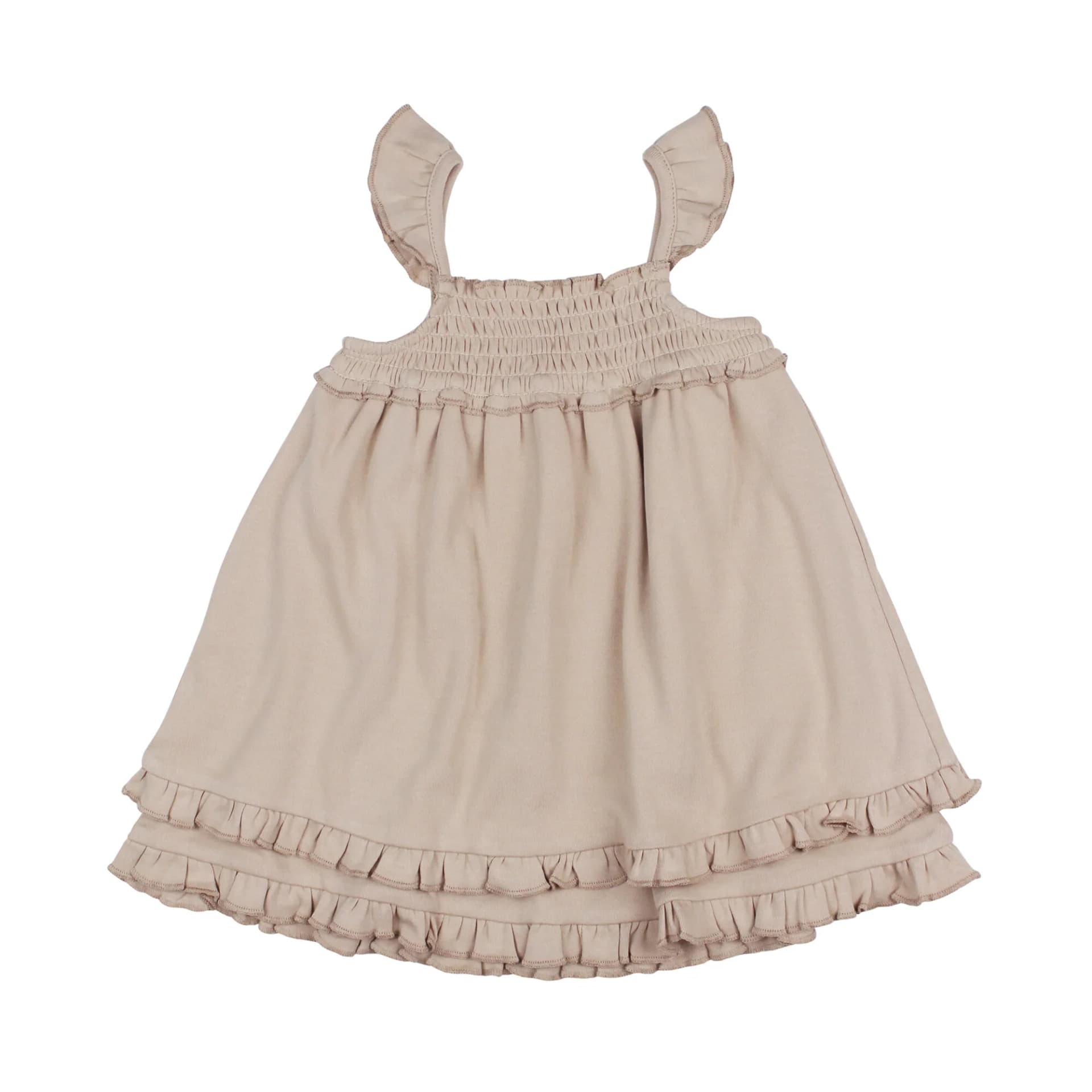 Oatmeal | Kids' Organic Smocked Summer Dress by L'Ovedbaby