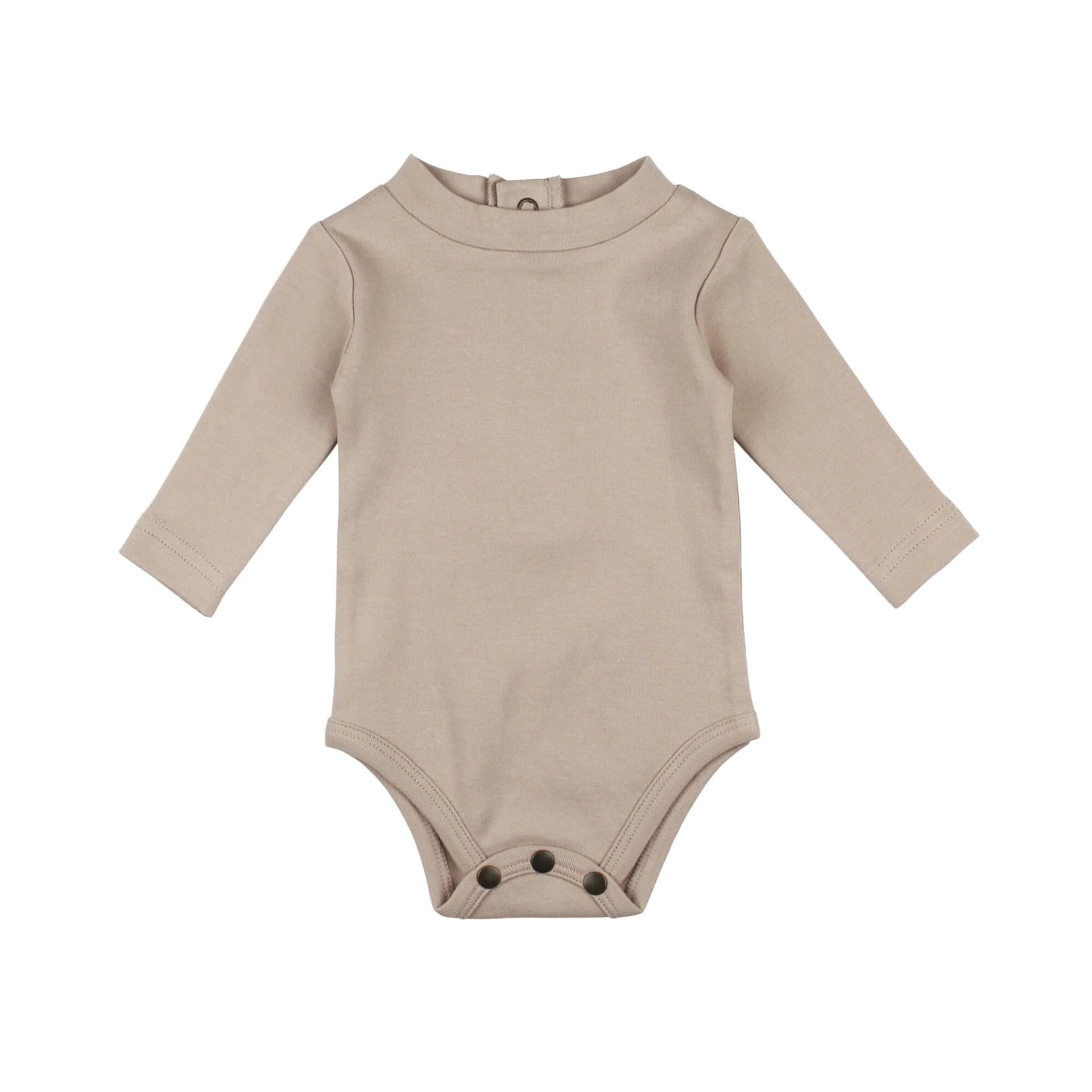 Oatmeal | Organic Mock-Neck Bodysuit by L'Ovedbaby
