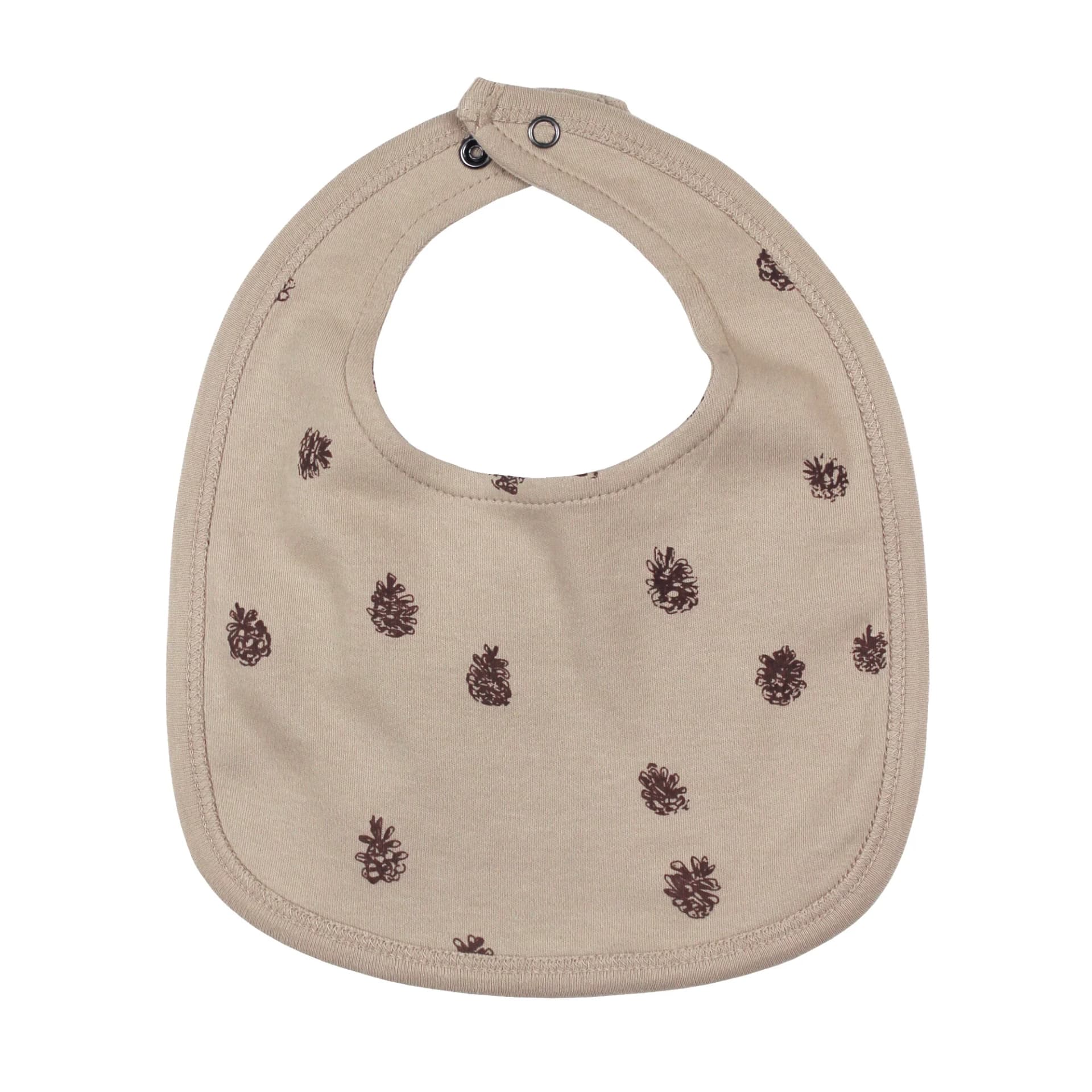 Oatmeal Pinecone | Organic 2-Layer Reversible Bib by L'Ovedbaby