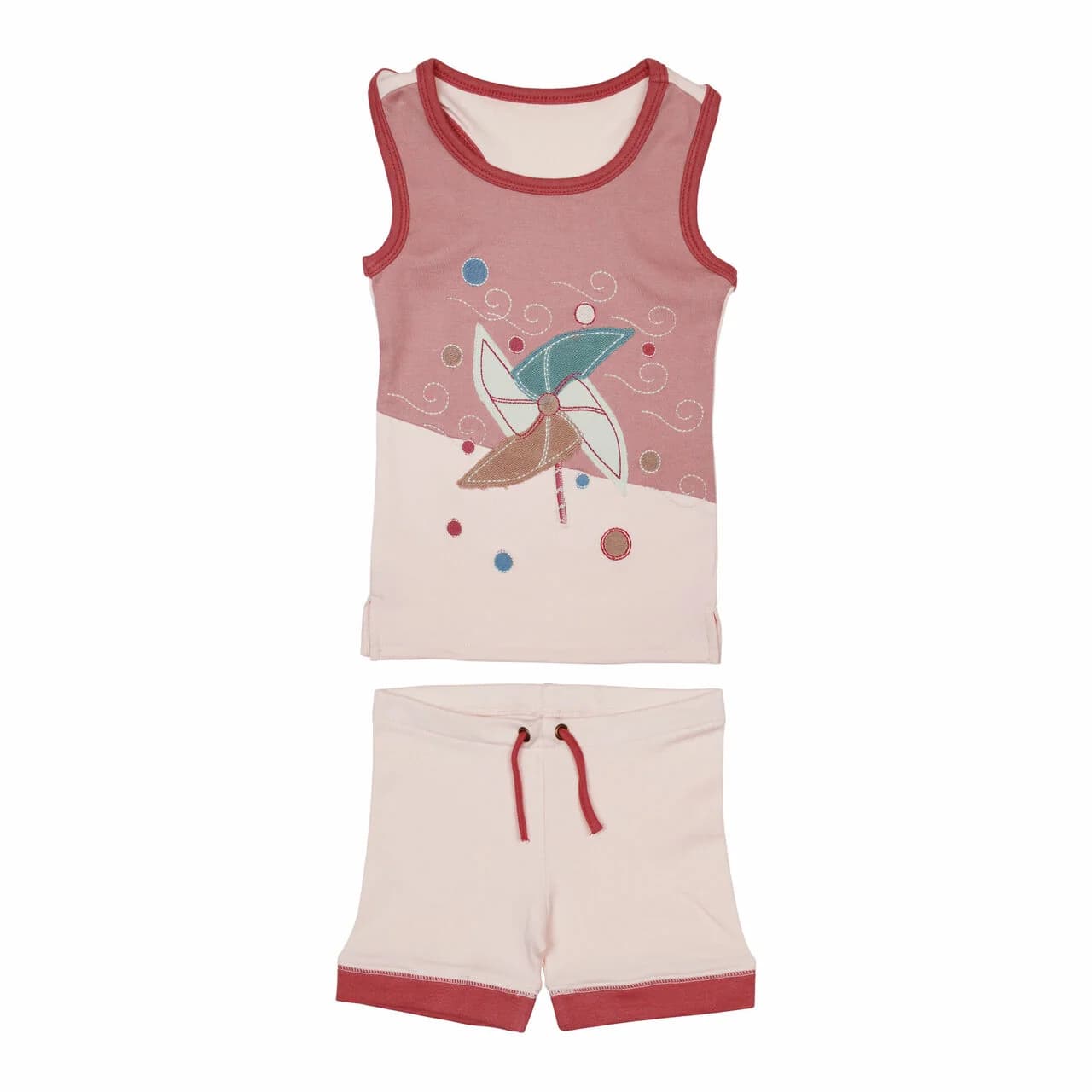 Pinwheel | Kids' Organic Applique Tank & Bike Short Set by L'Ovedbaby