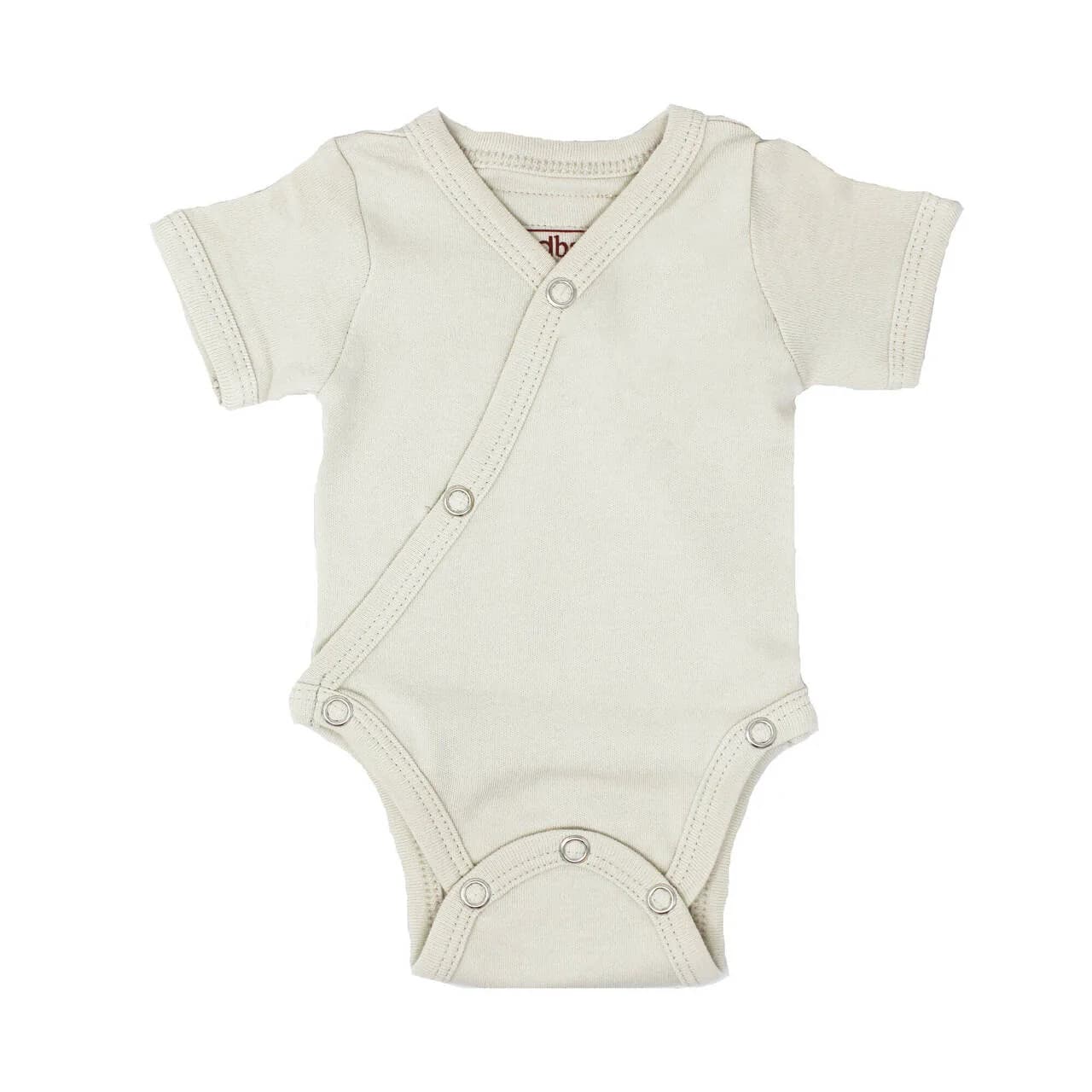 Stone | Organic Short-Sleeve Kimono Bodysuit by L'Ovedbaby