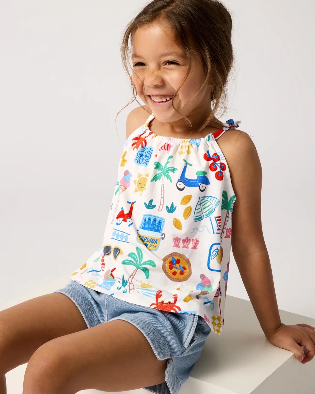 Ciao Bella Bow Strap Tank by Little Sleepies