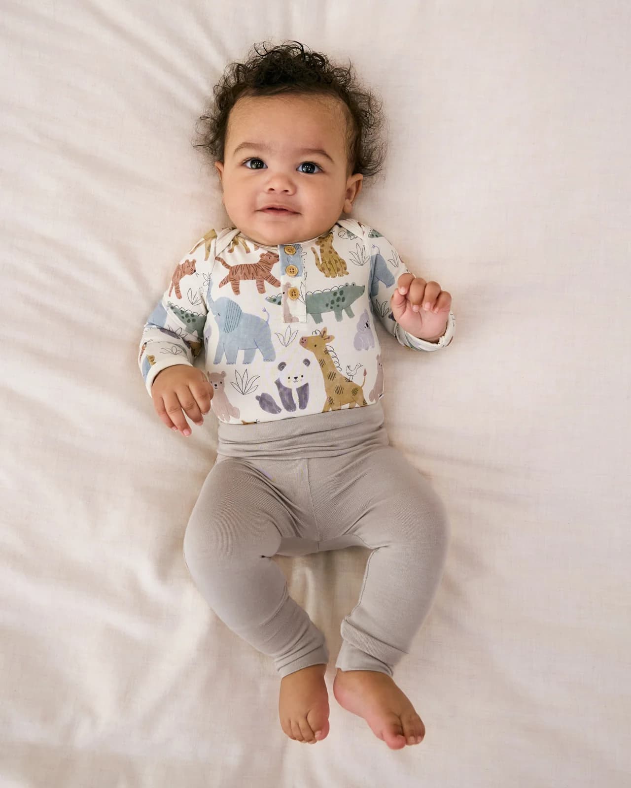 Dove Gray Fold Over Legging by Little Sleepies