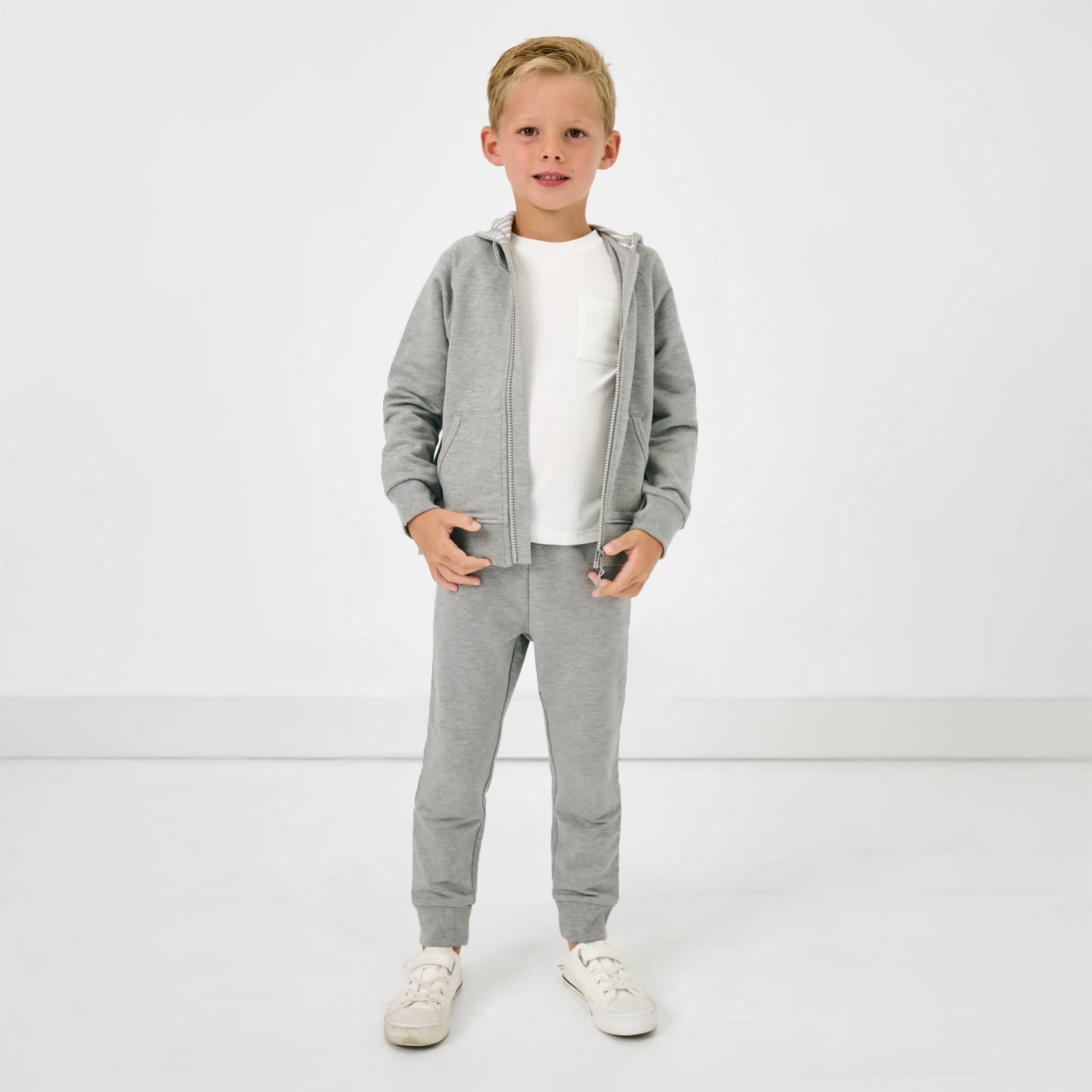 Heather Gray Zip Hoodie by Little Sleepies