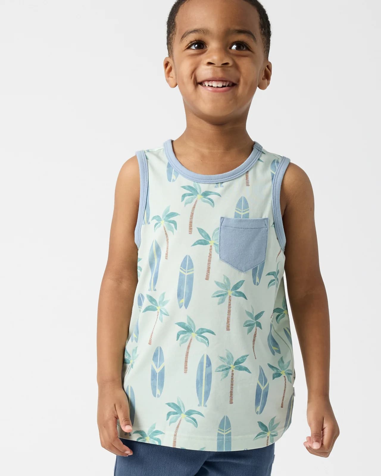 Palm Dunes Pocket Tank by Little Sleepies