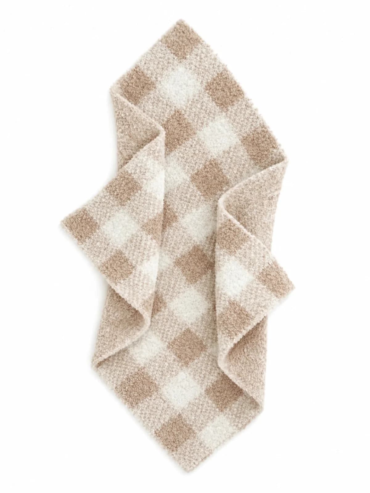 Phufy Bliss Gingham Mini Blanket, Pebble by Phufy