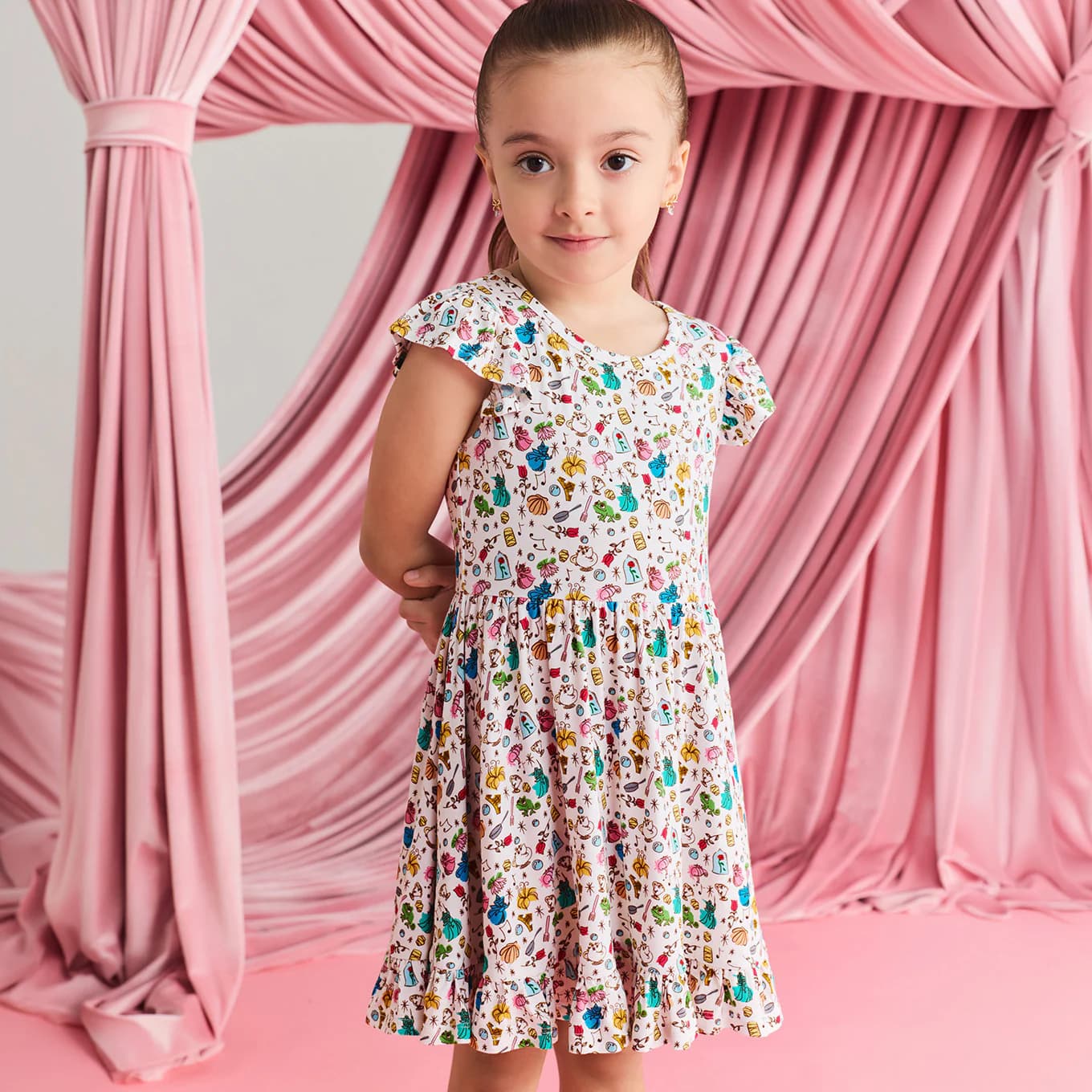 Disney Princess Friends Ruffled Twirl Dress by Posh Peanut