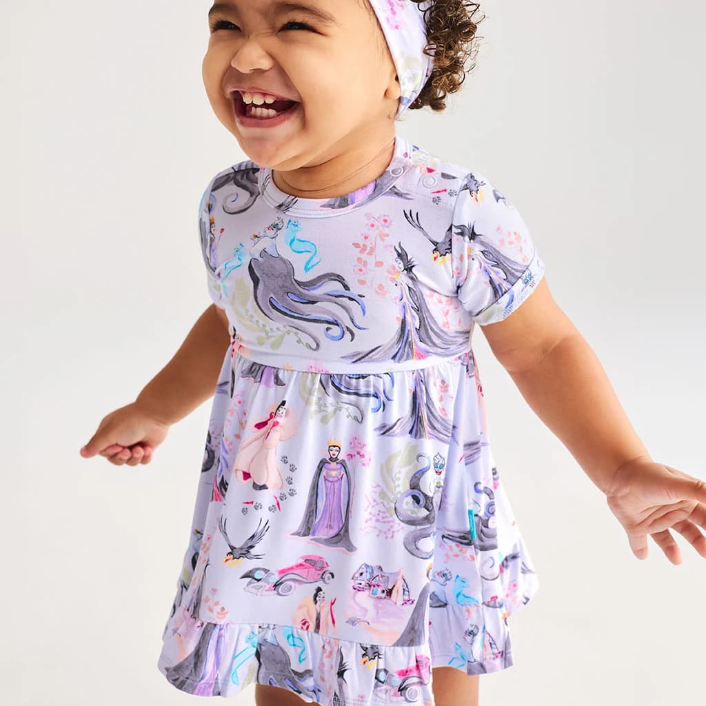 Disney Villains Ruffled Twirl Bodysuit Dress by Posh Peanut