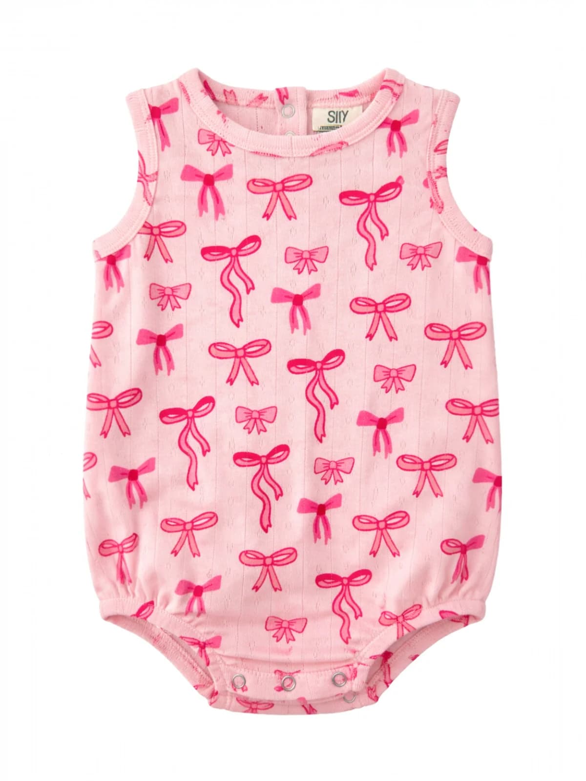 Pink Bows / Organic Pointelle Dune Bubble by Siix Collection