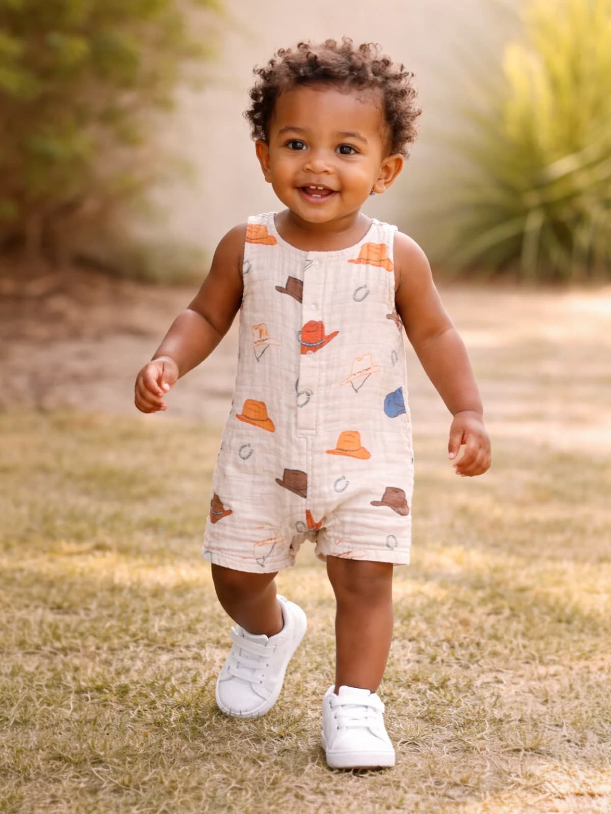 Western / Muslin Shortie Romper by Siix Collection