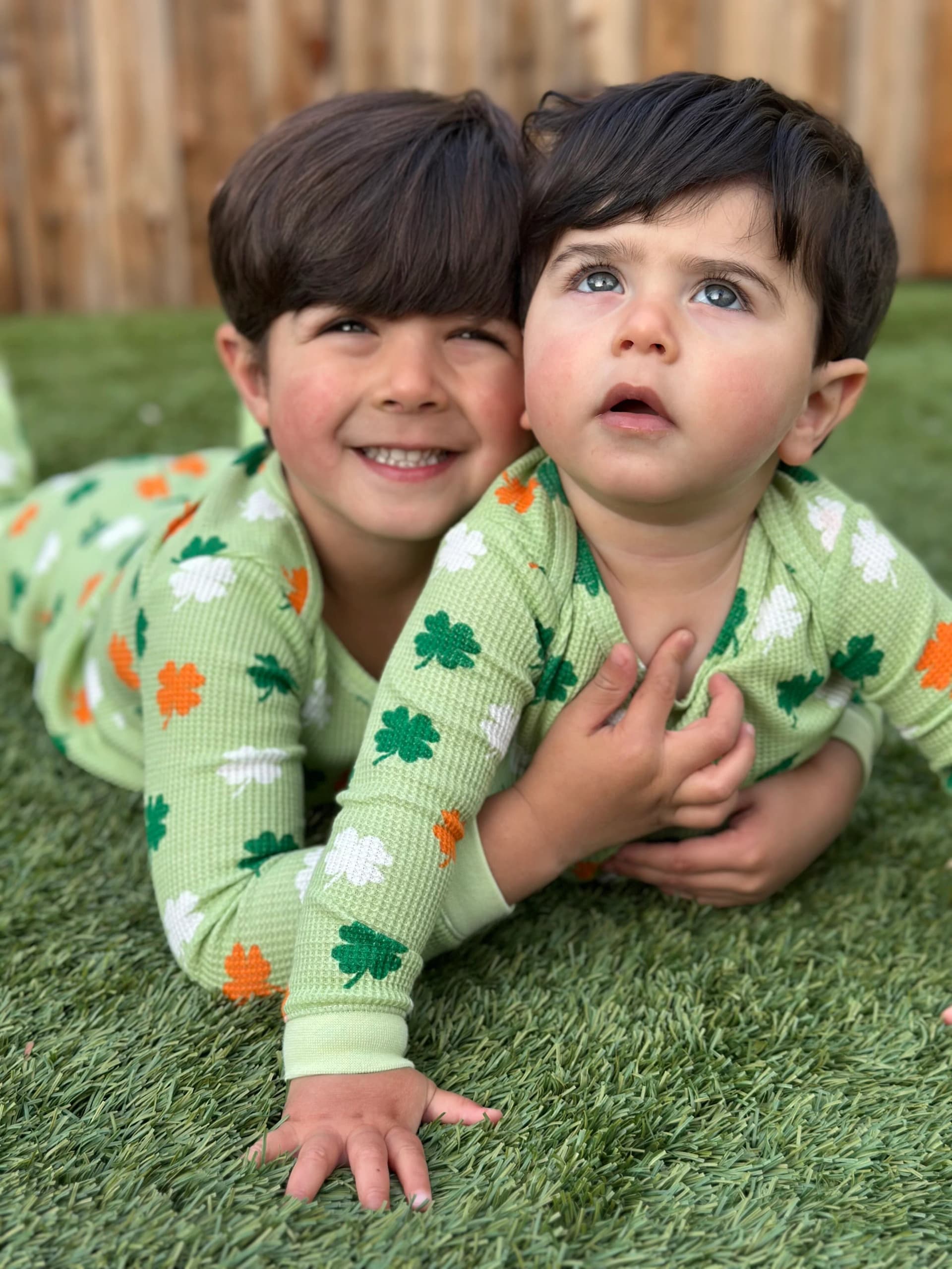 Organic Waffle 2-Piece Set, Green Clover by Spearmintlove
