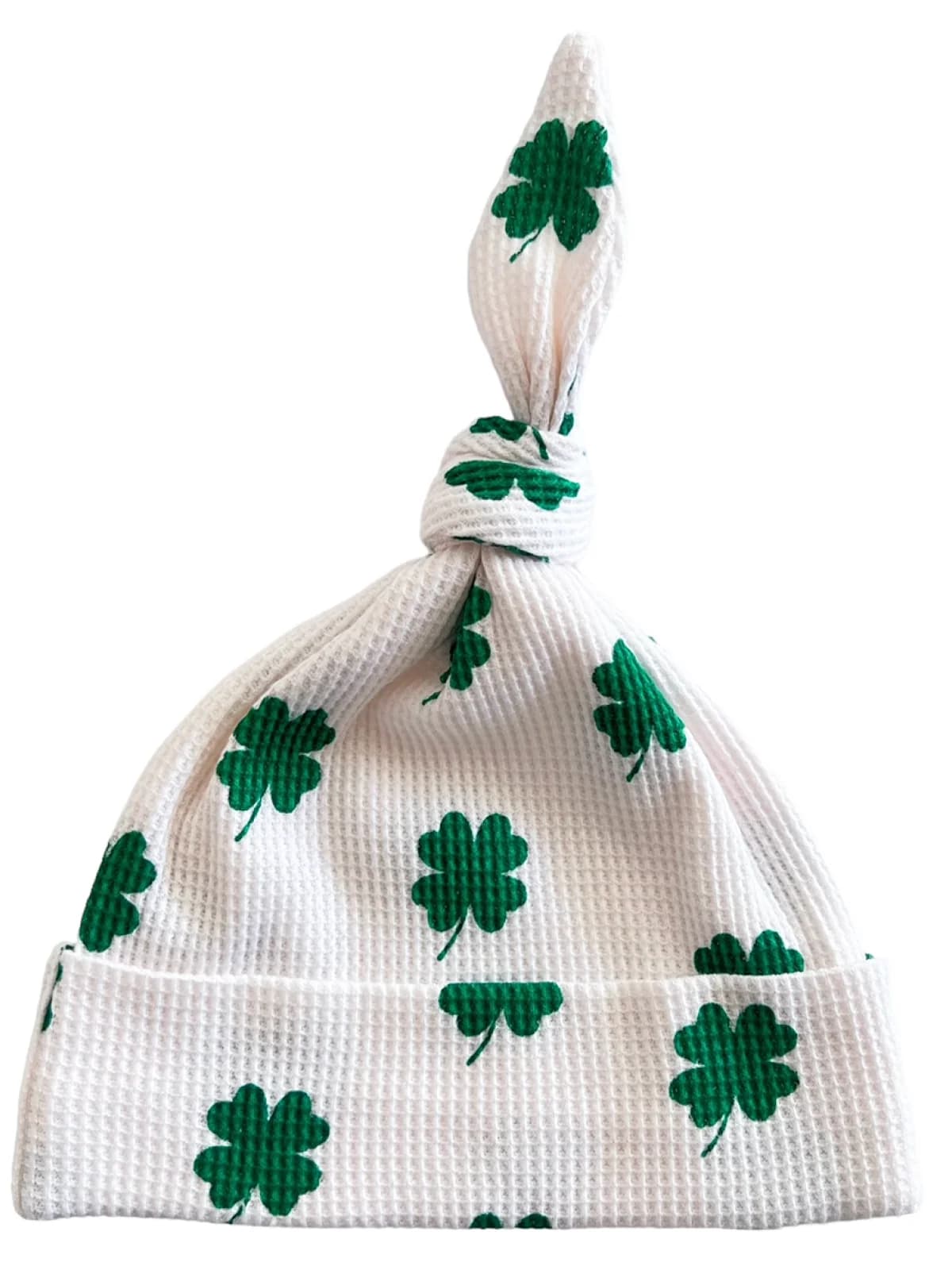 Organic Waffle Knot Beanie, Clover by Spearmintlove