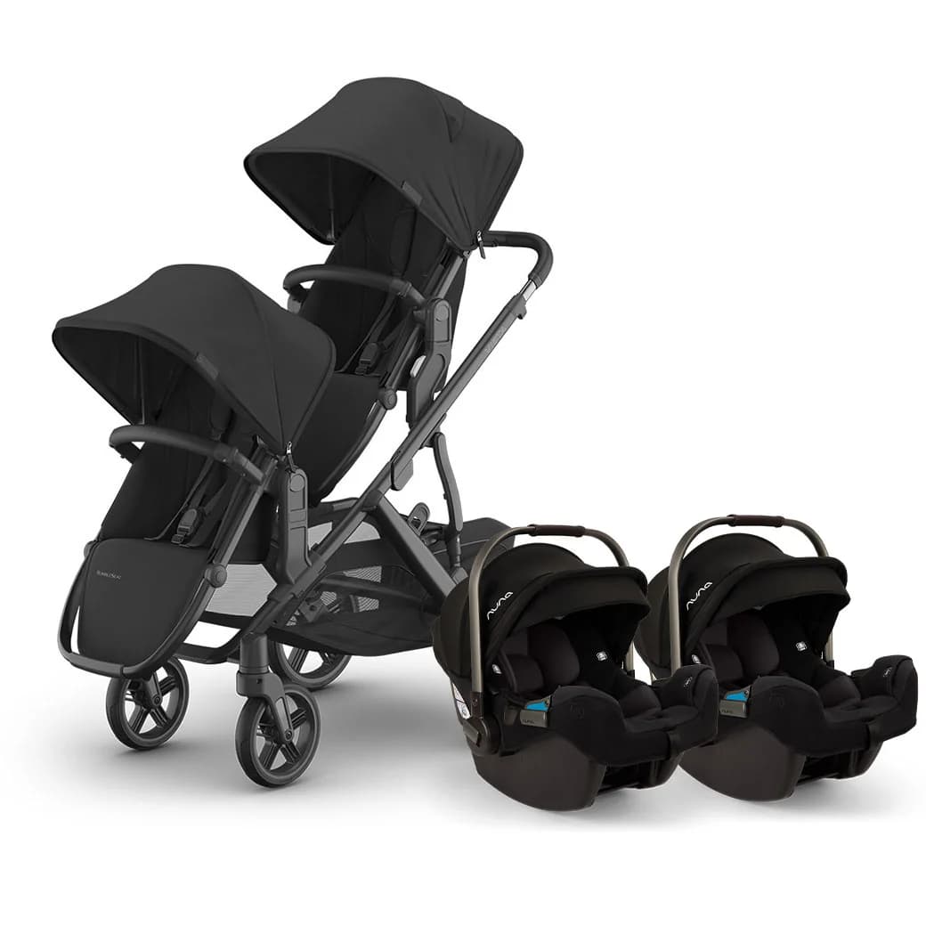 Vista V3 Twin Stroller + Nuna PIPA Series Travel System by Uppababy