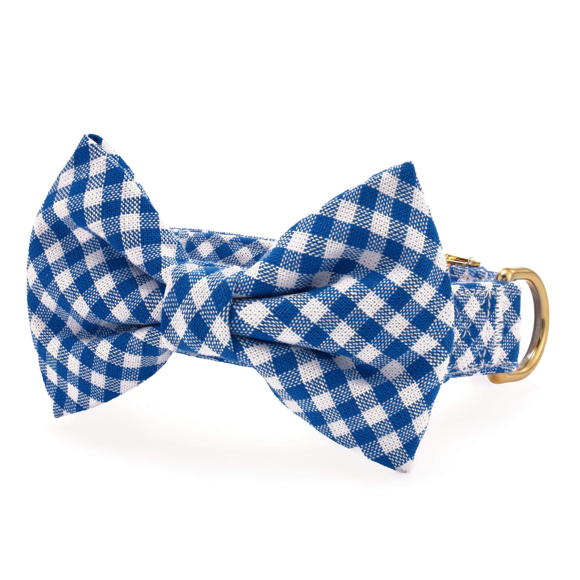 Lake Blue Gingham Bow Tie Collar by The Foggy Dog