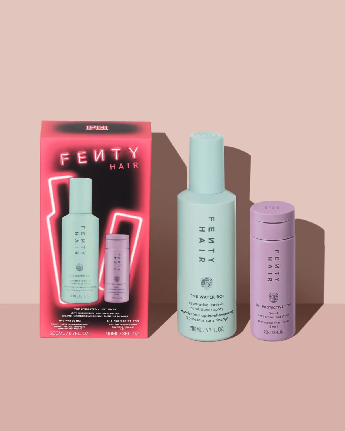 The Hydrated + Hot Ones Leave-in Conditioner + Heat Protectant Duo by Fenty Hair